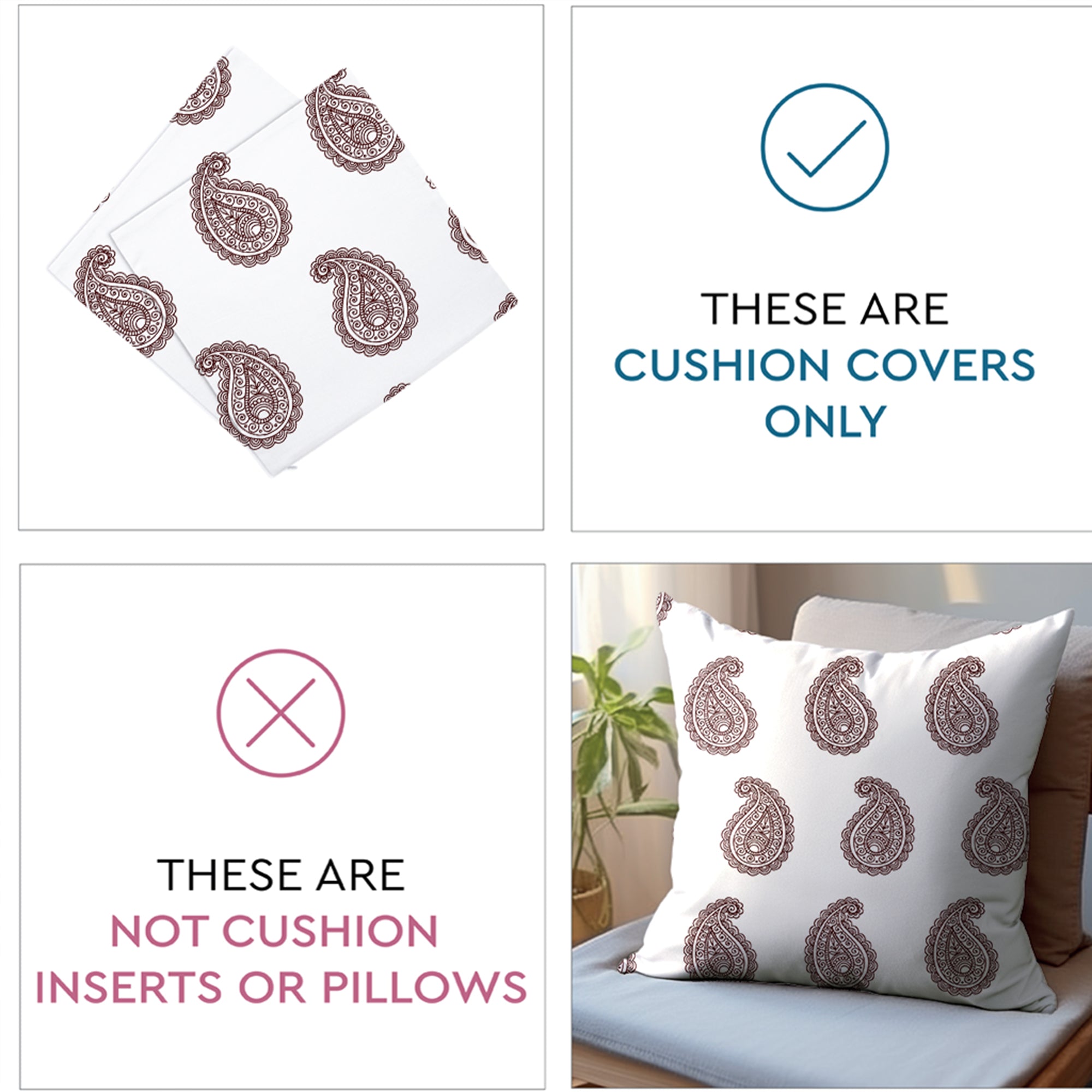 Micro Paisleys Cushion Cover