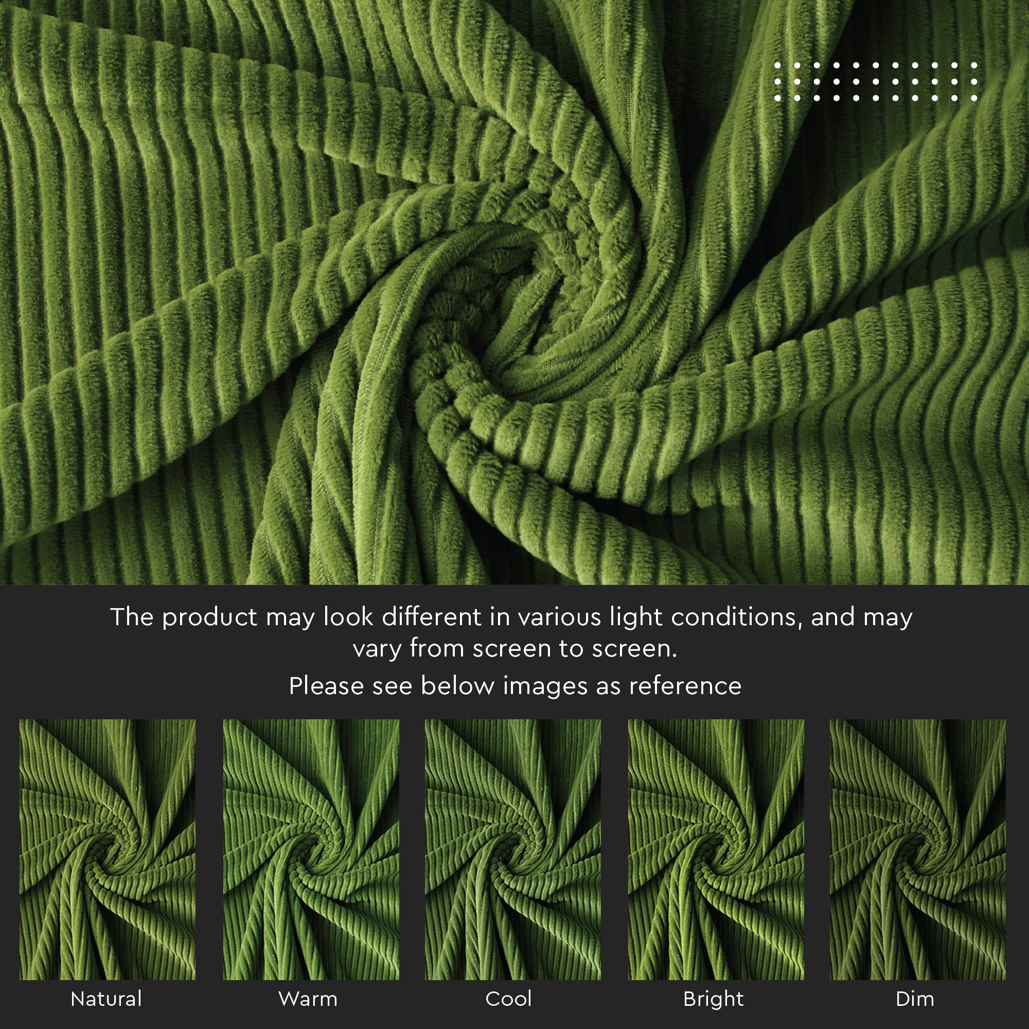 Corduroy Military Green Cushion Cover (Pack of 2)