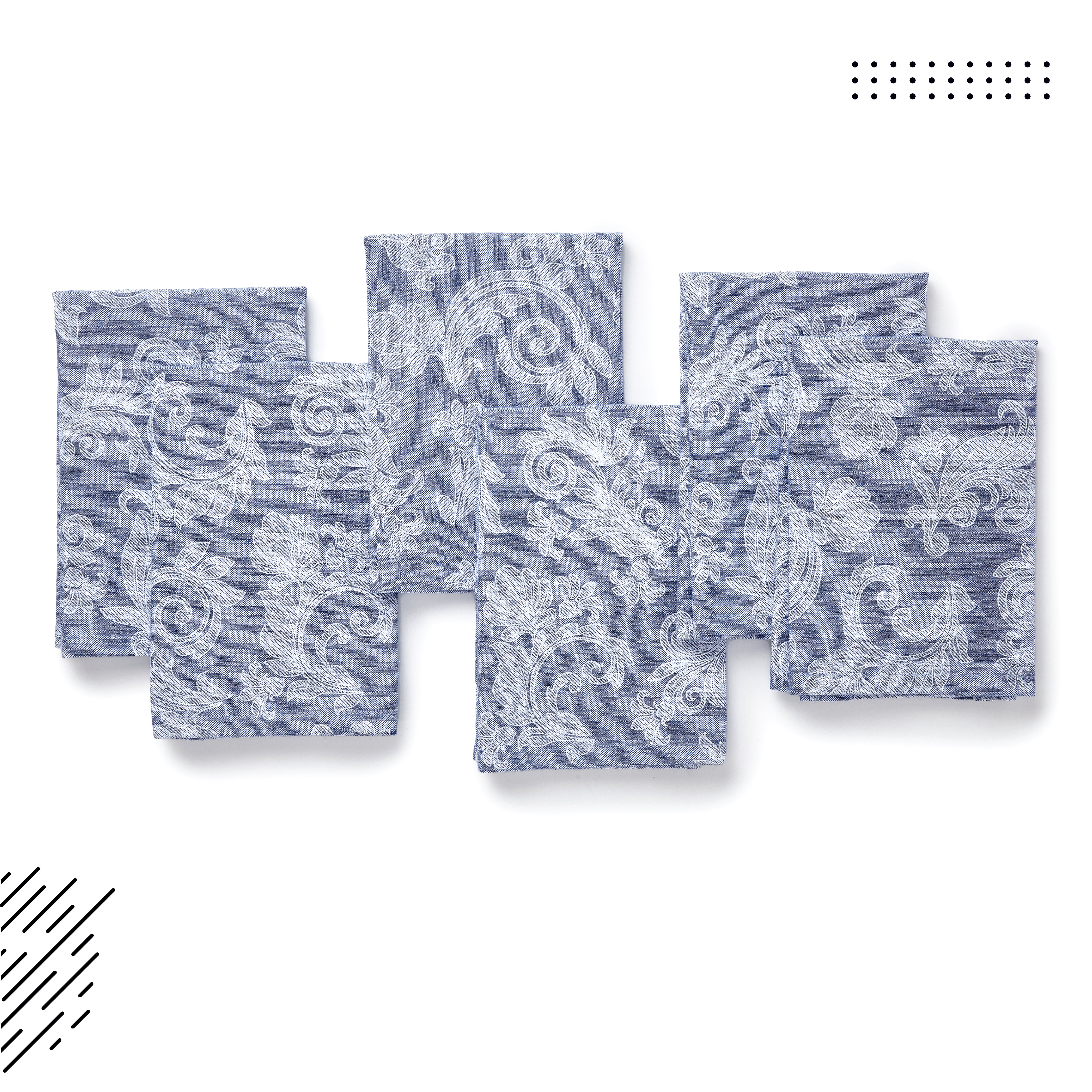 Cotton Blue Table Napkins (Pack of 12)