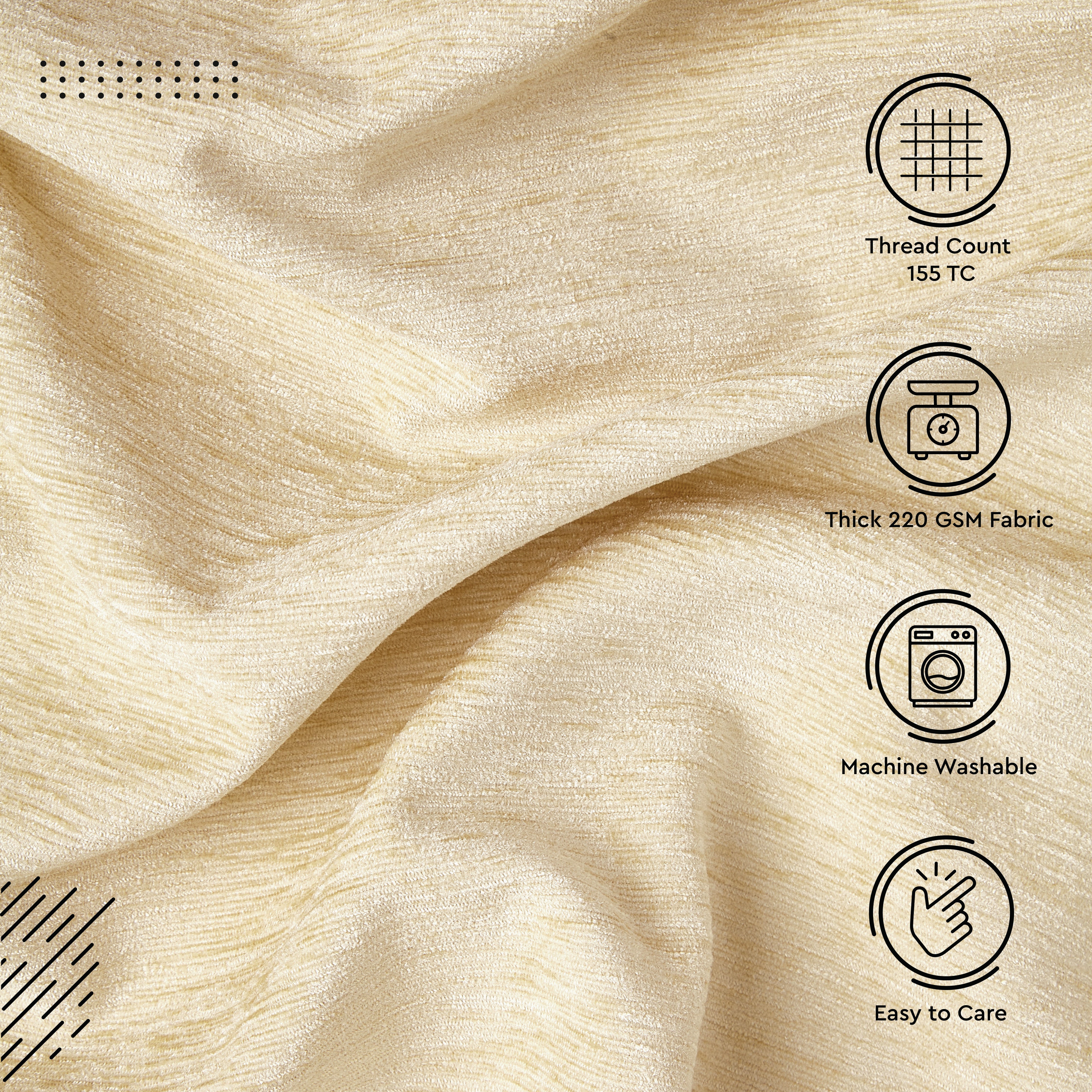 Fine Chenille Fabric by Meters | 54 Inches Wide | 220 GSM And 155 TC | Ideal For Curtain, Cushion, Upholstery, Bags