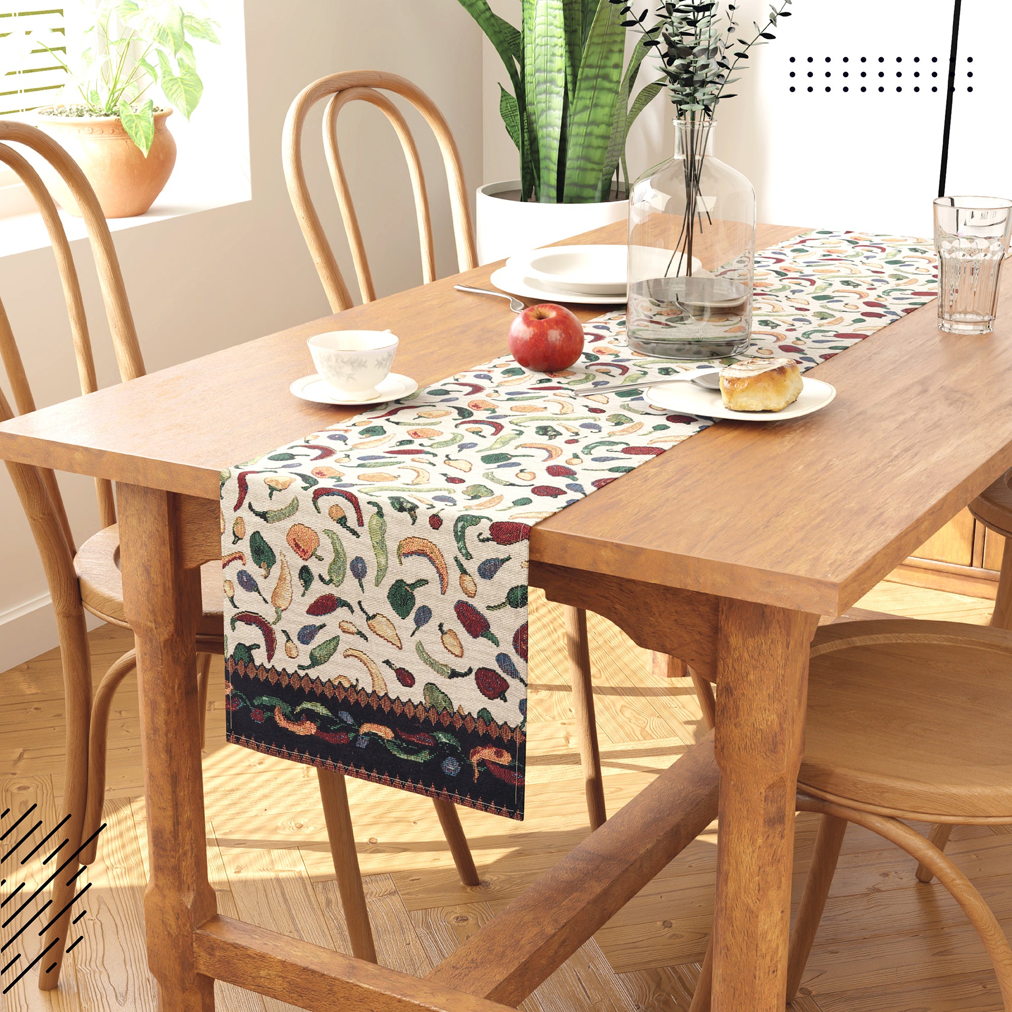 Cotton Chilies Table Runner (Pack of 1)