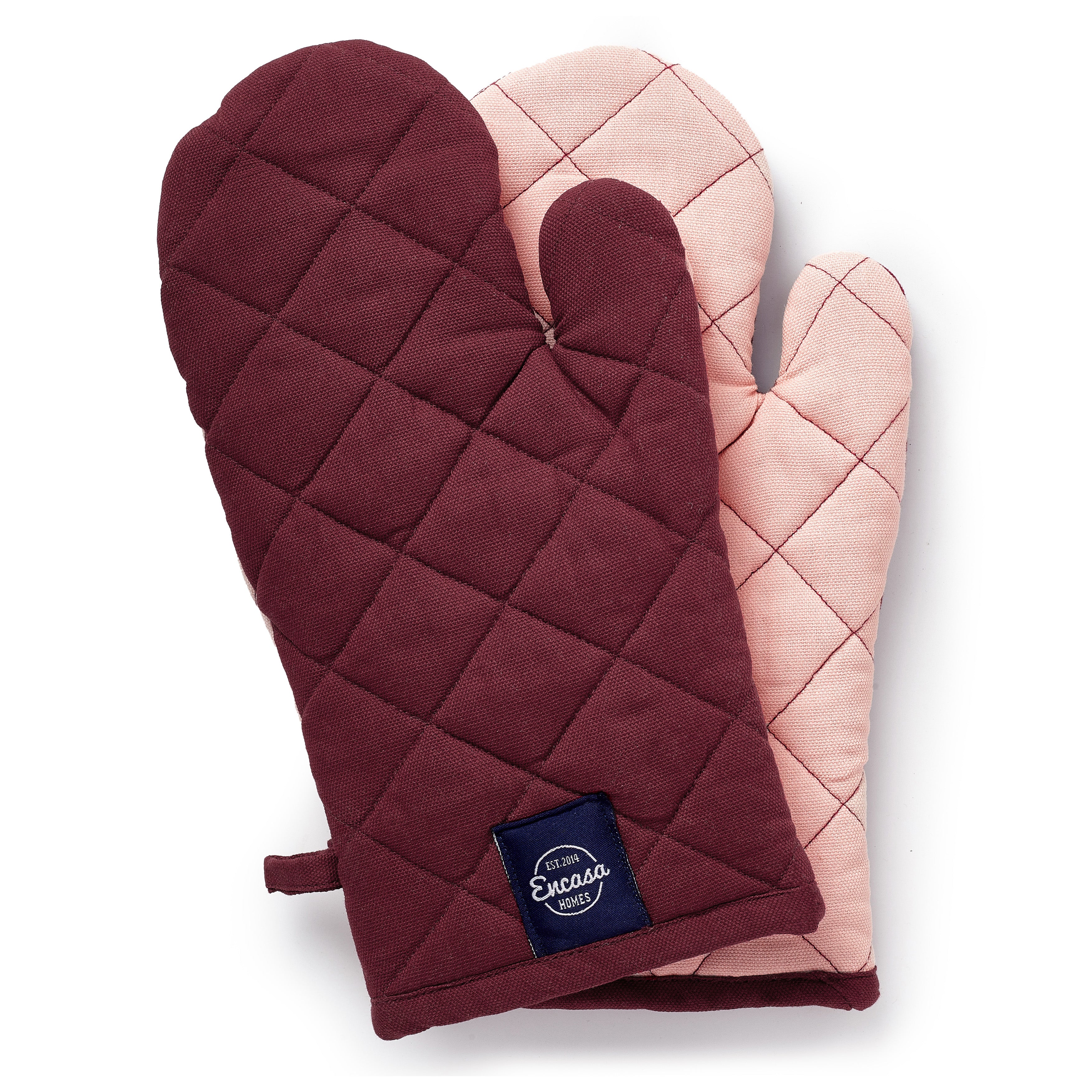 Cotton Maroon Oven Gloves (Pack of 2)