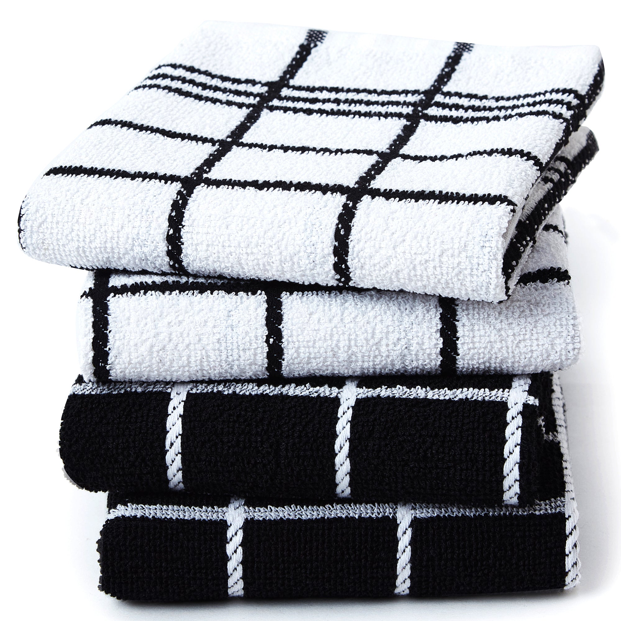 Cotton Black Terry Kitchen Towel (Pack of 4)