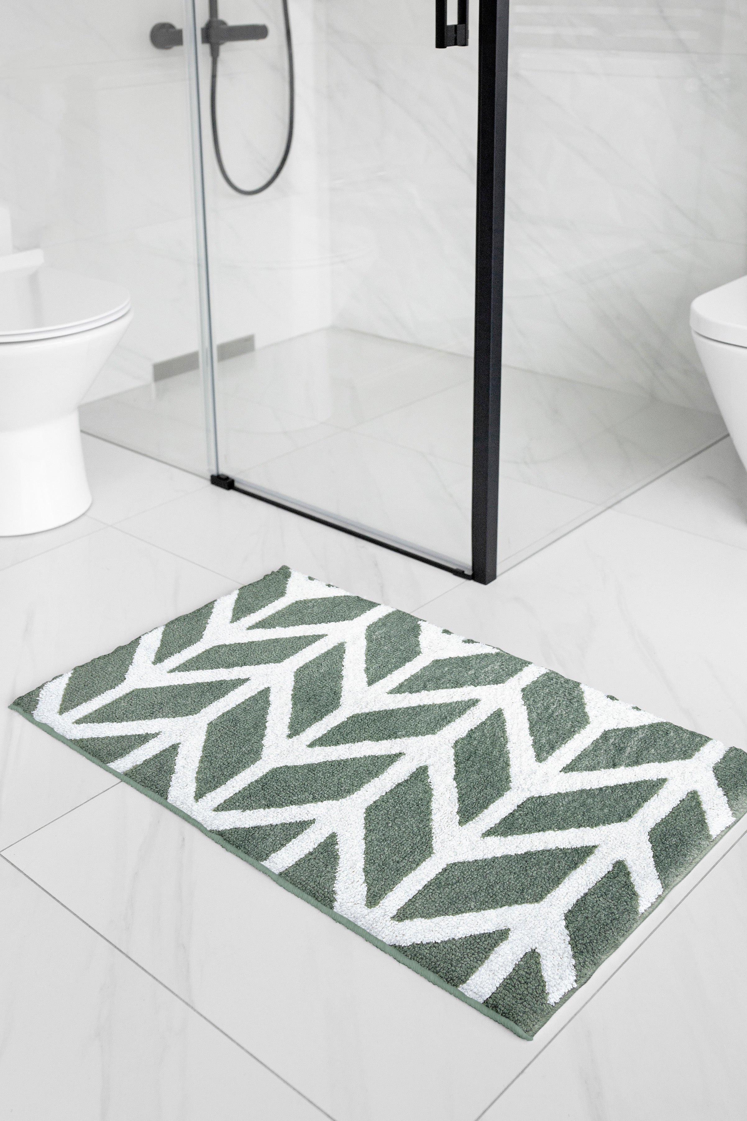 Microfibre Sage Green Bathmat (Pack of 1)