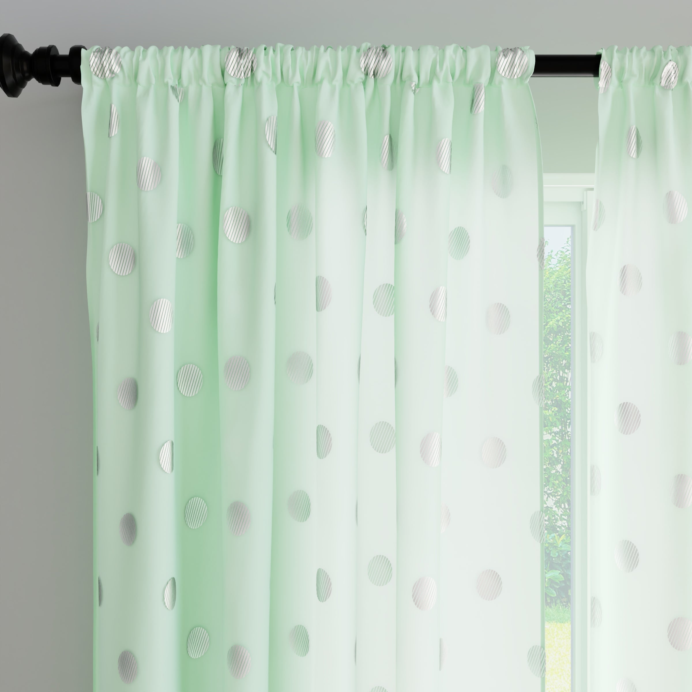 Micro Dollar Mint Curtain (Pack of 2)