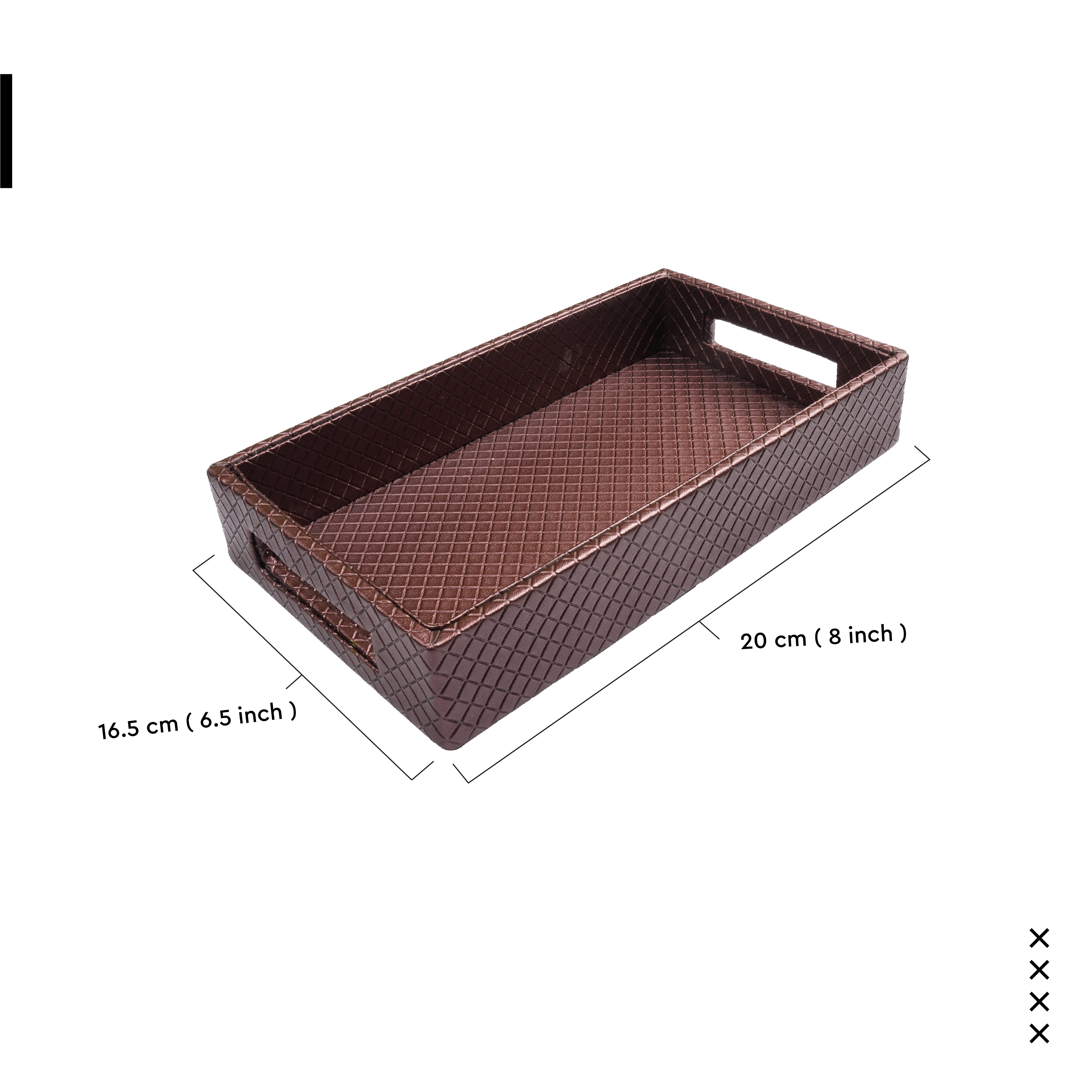 Leather Copper Leather Serving Tray