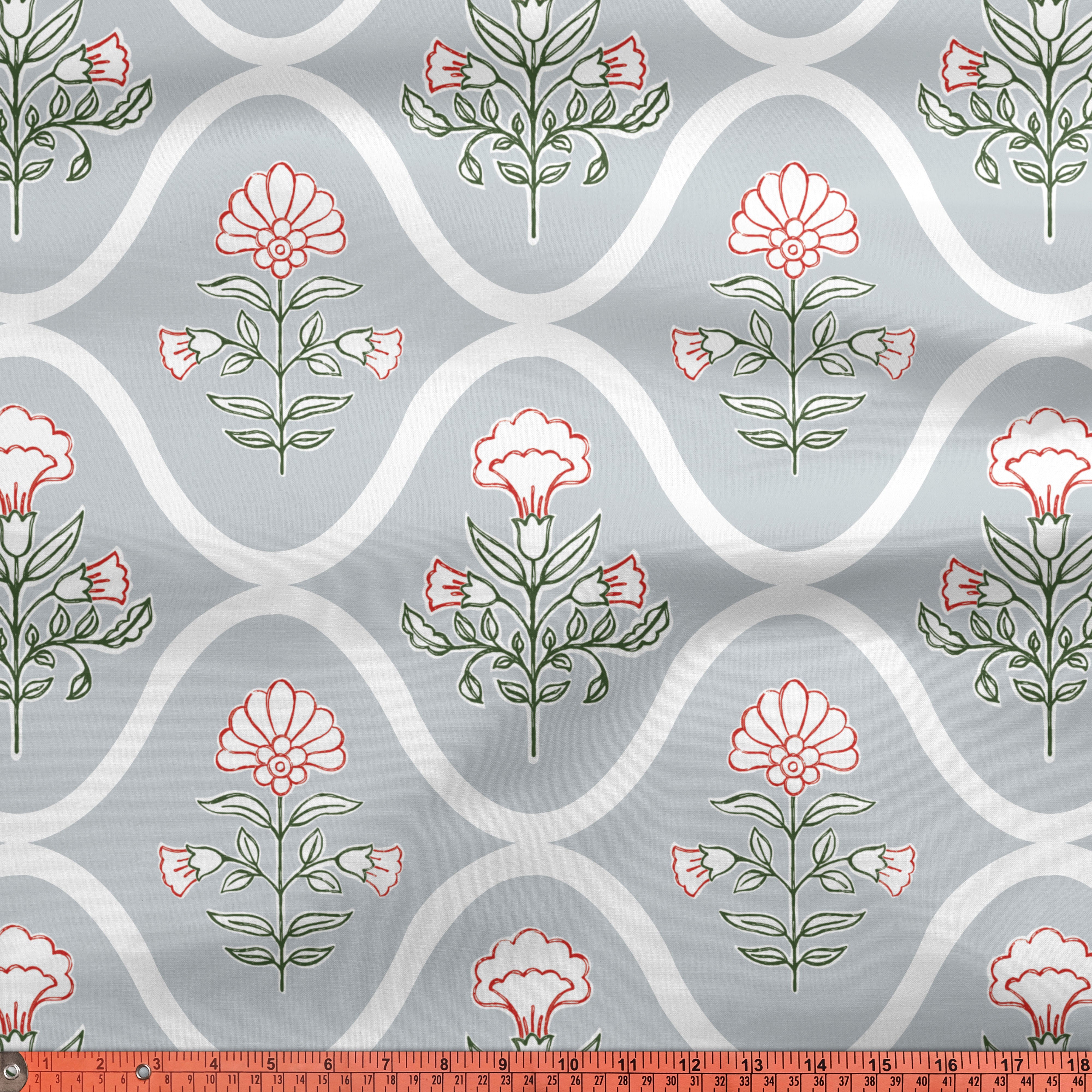 Printed Satin Fabric by Meter | Wide - 58 Inch Width (147 cm) | Soft Polyester Cloth for Curtains, Cushion Covers, Dresses, Kurtis, Crafts, Craft Sewing & Home Decor