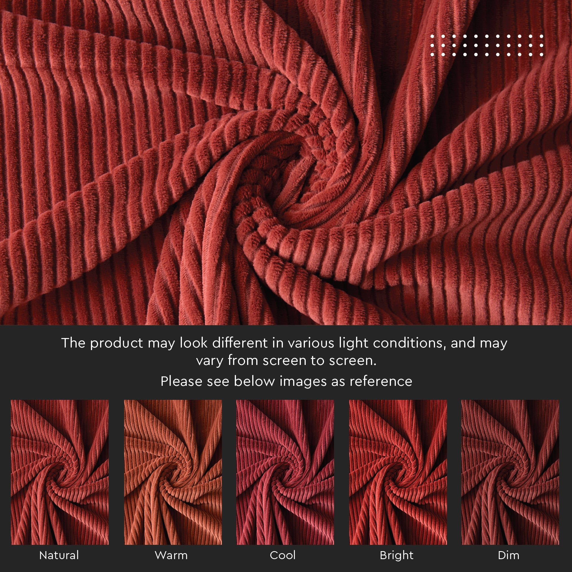 Corduroy Rust Brown Cushion Cover (Pack of 2)