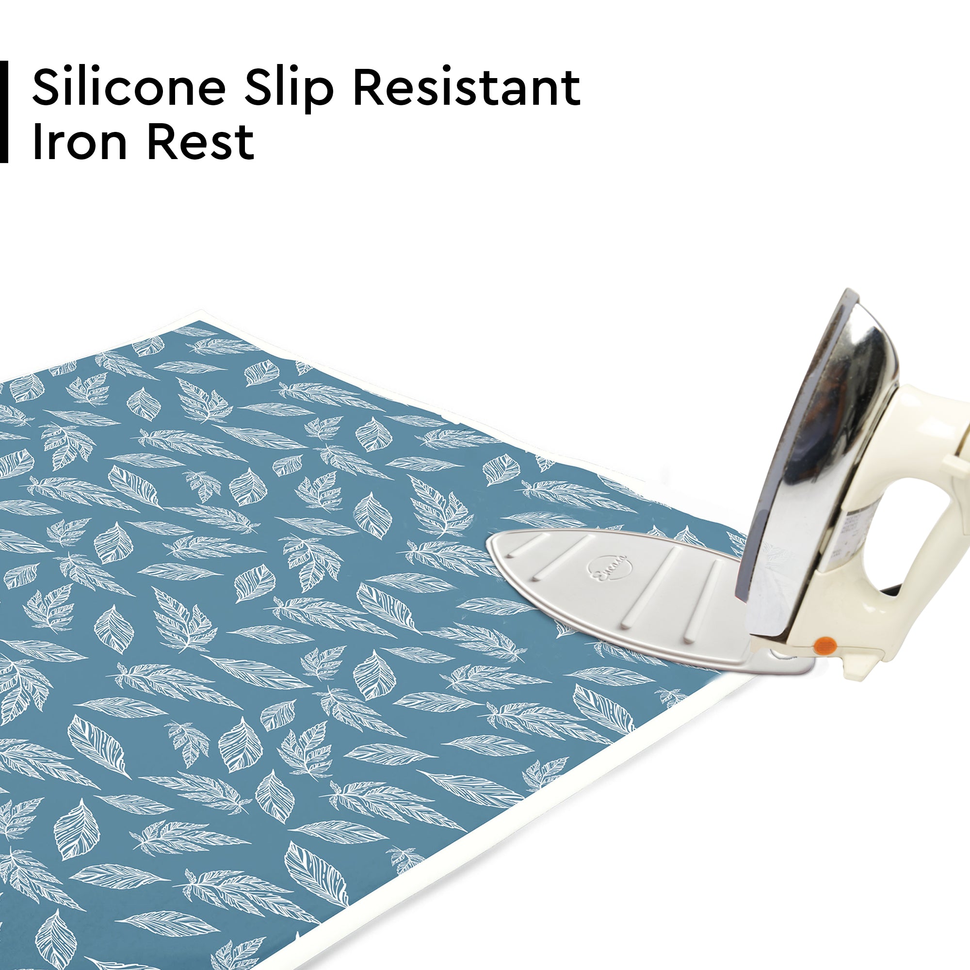 20s Sheeting Big Leaves Blue Ironing Mat (Pack of 1)