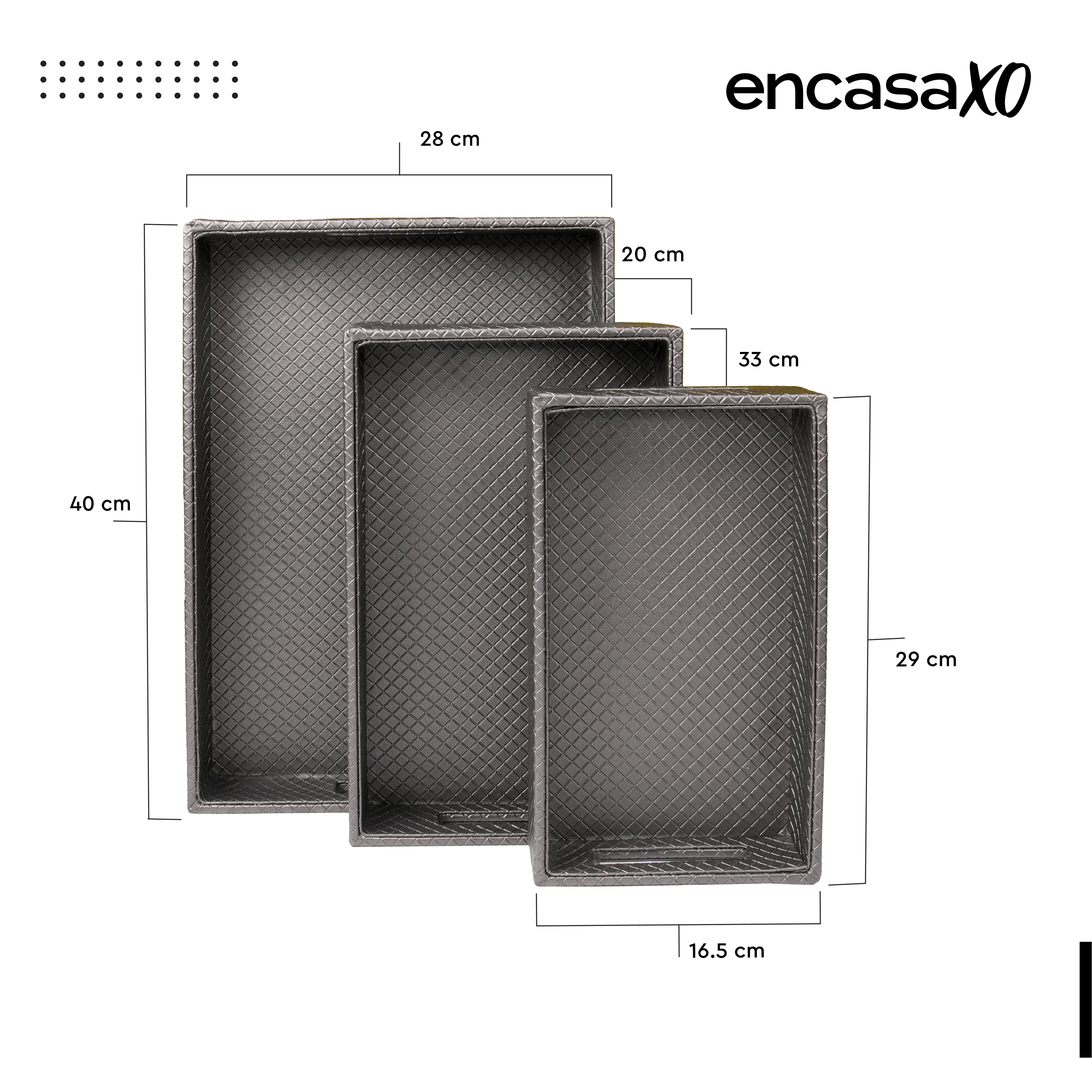 Leather Grey Leather Serving Tray Combo