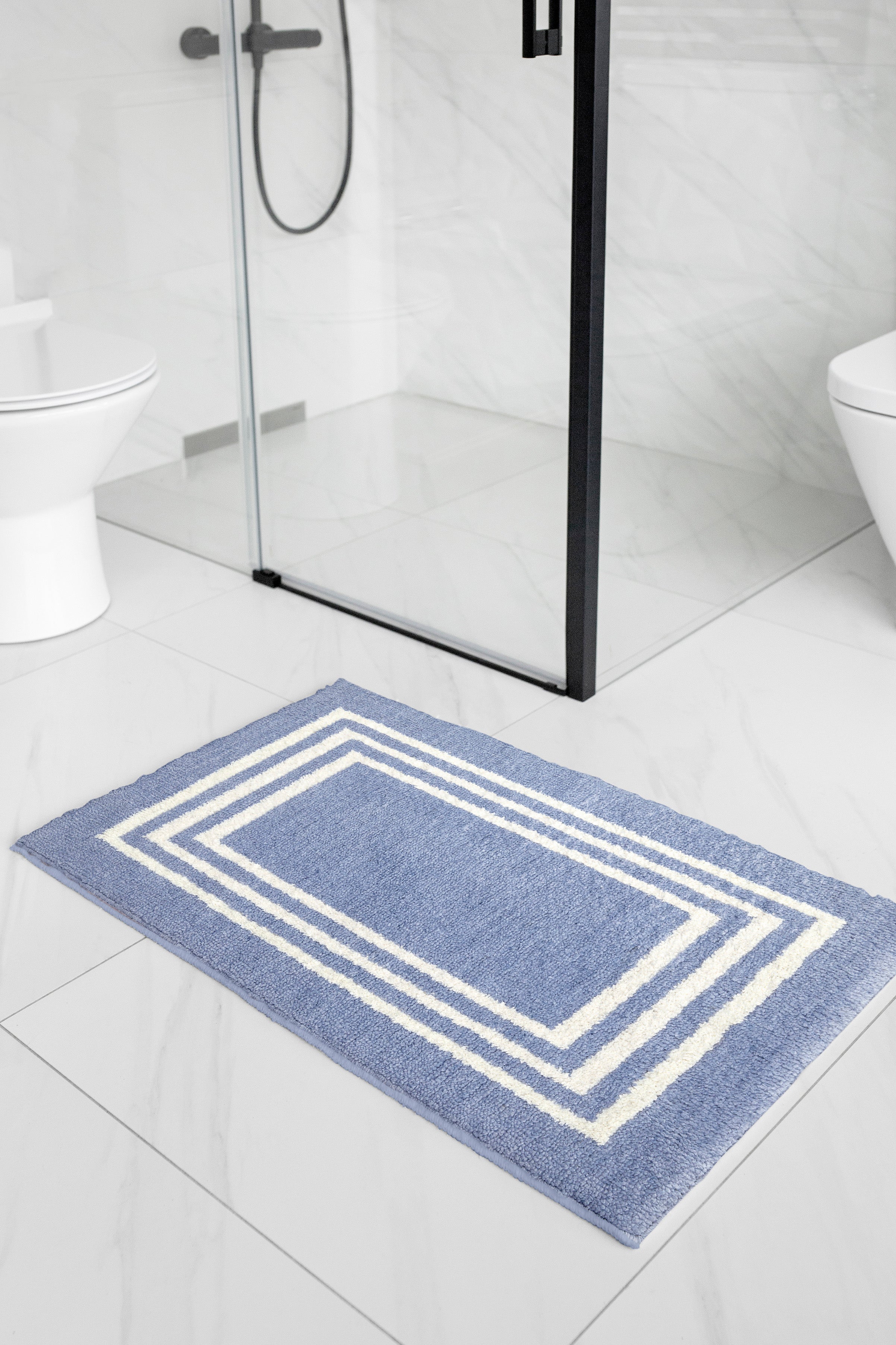 Microfibre Blue Bathmat (Pack of 1)