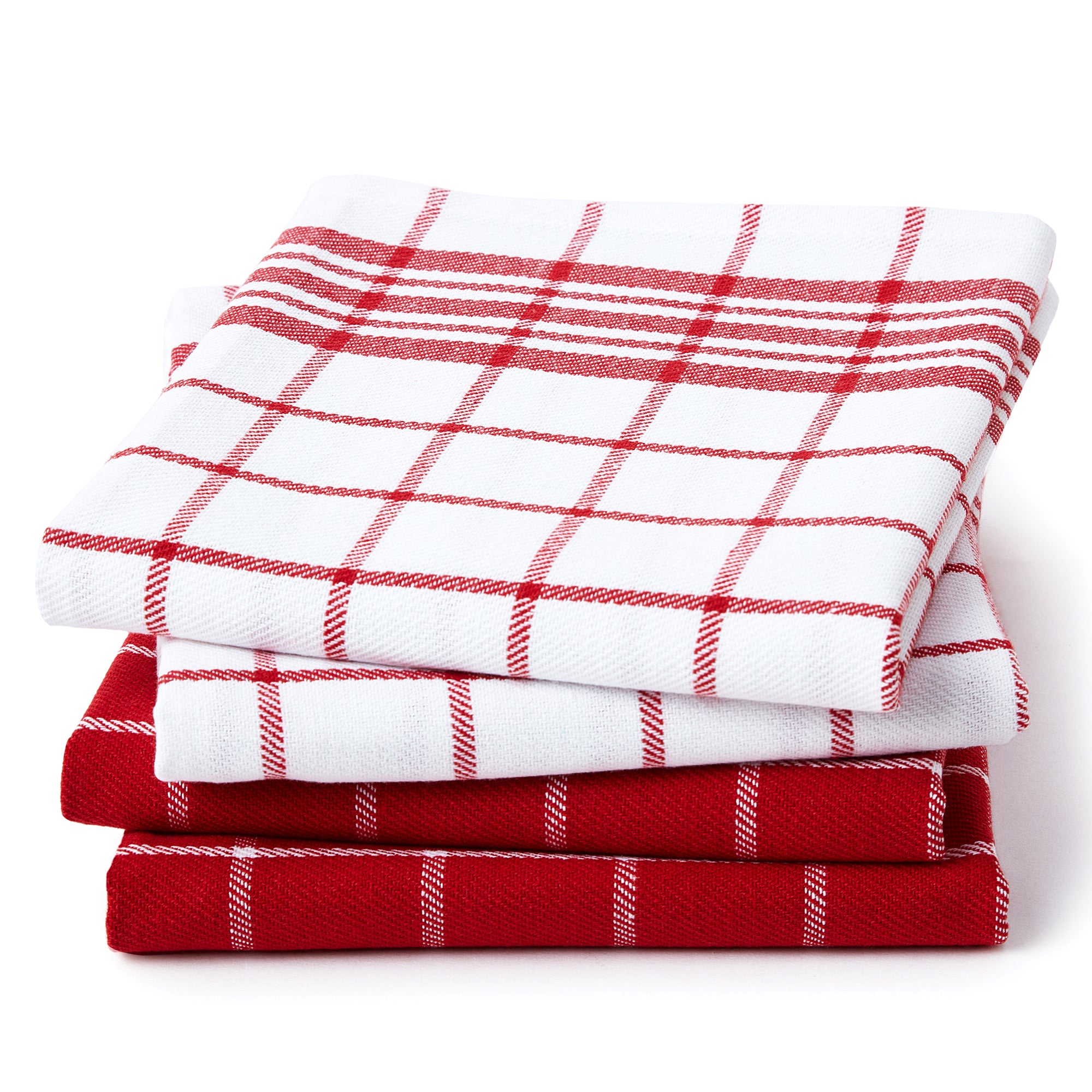 Cotton Red Non-terry Kitchen Towel (Pack of 4)