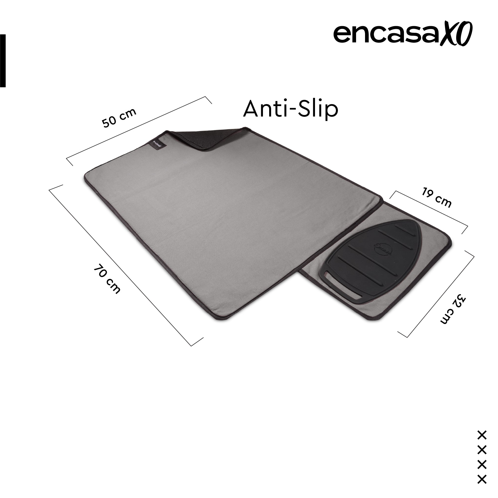 Cotton Grey Luxury Anti-Slip & Table Protector Ironing Mat (Pack of 1)