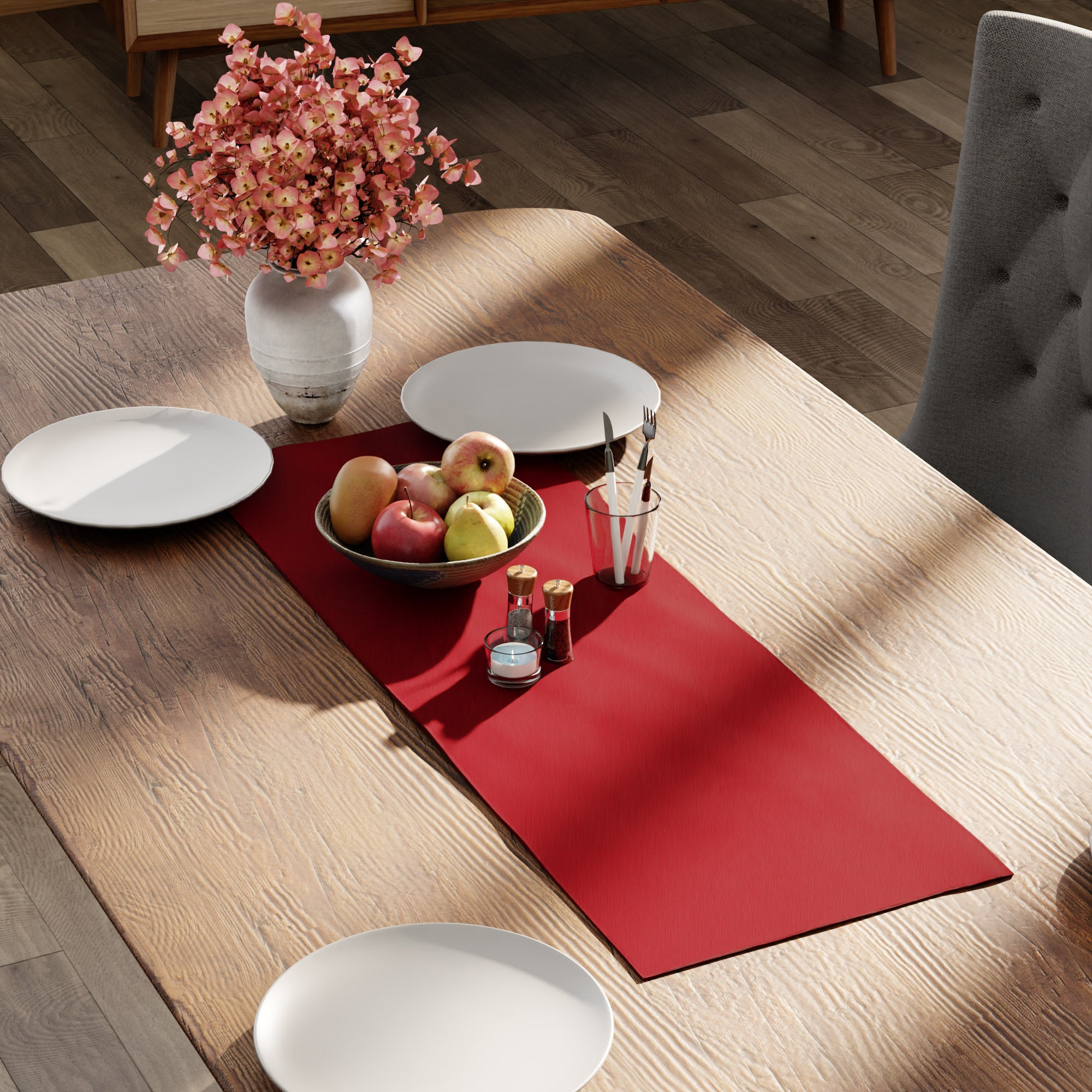 Canvas Deep Red Table Runner (Pack of 1)