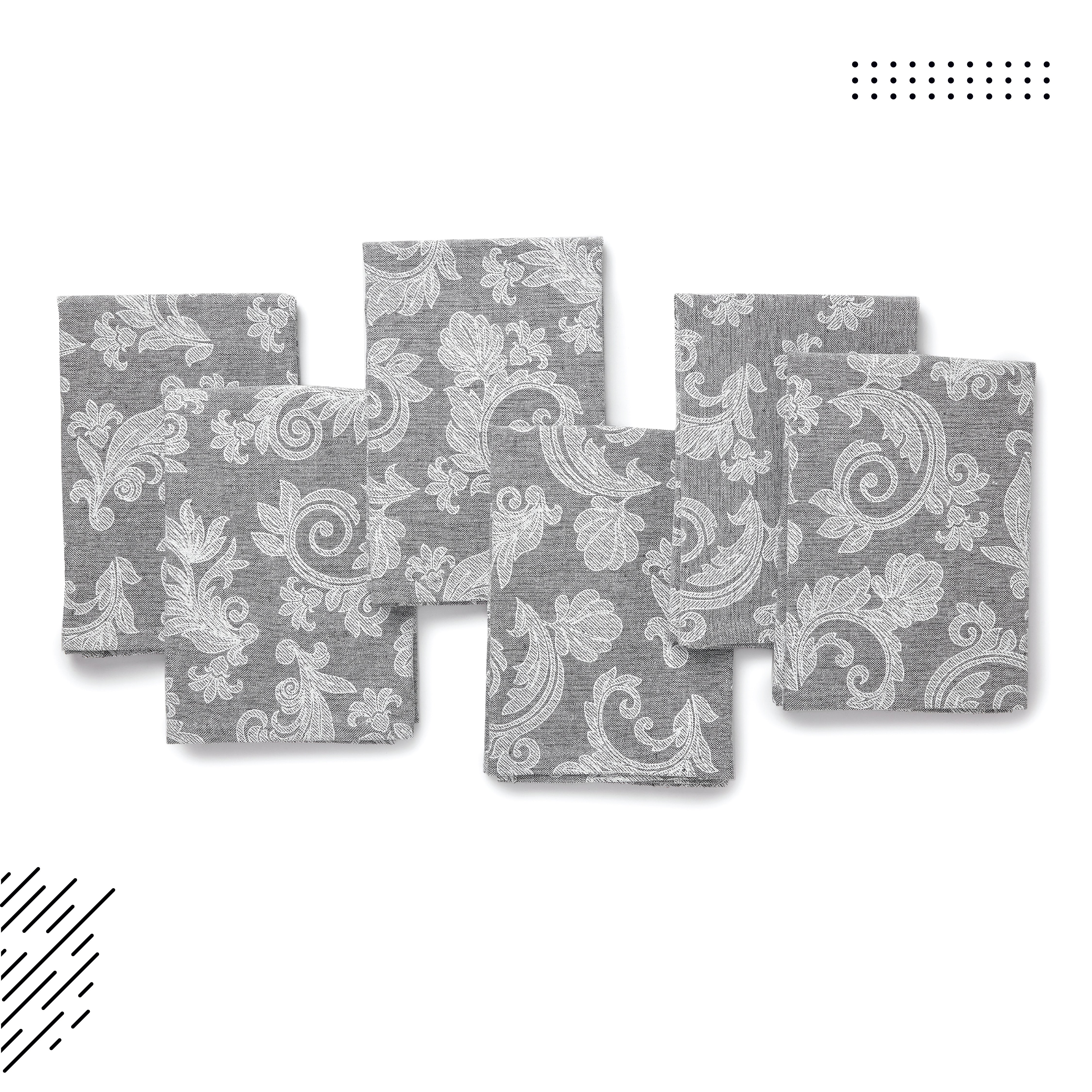 Cotton Grey Table Napkins (Pack of 6)