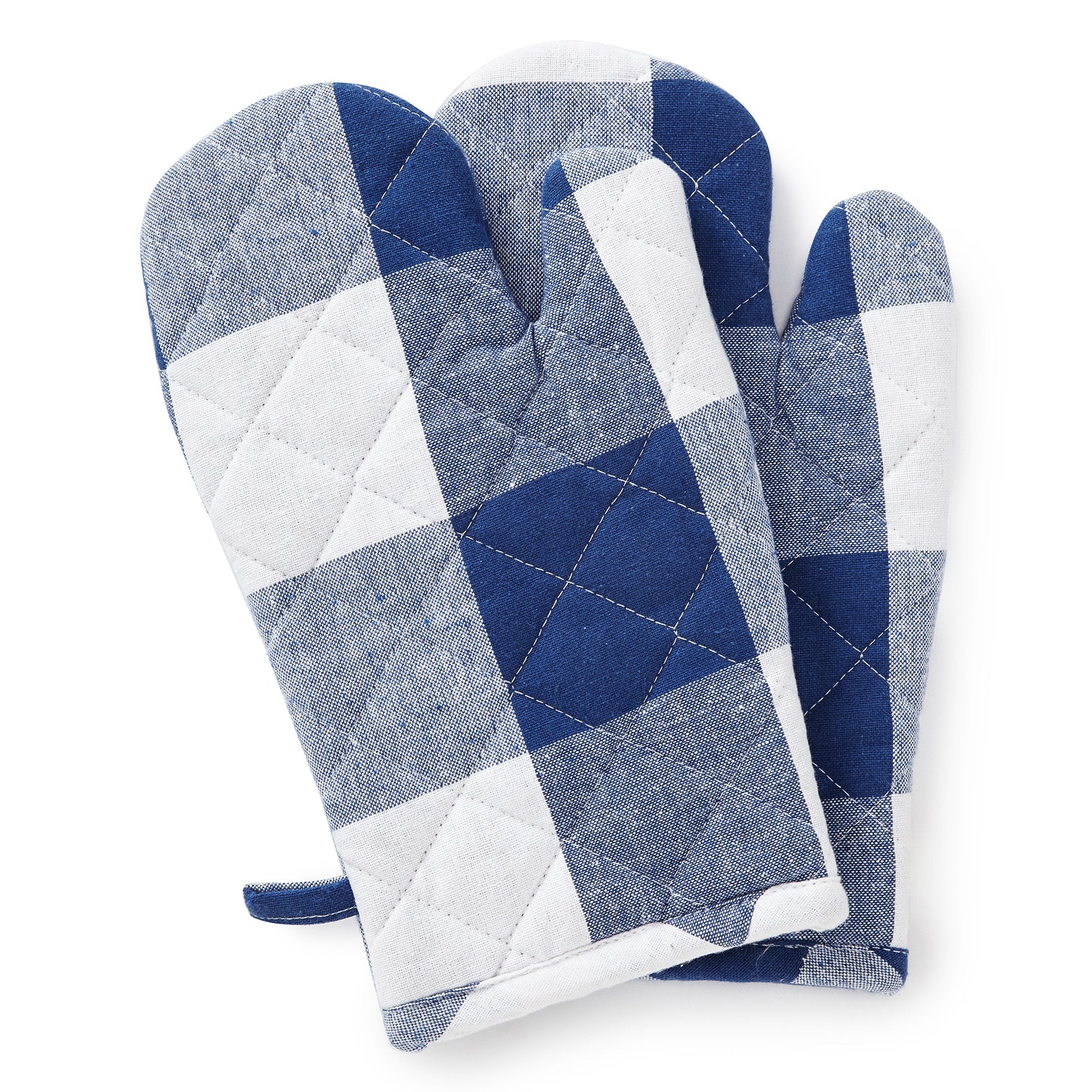 Cotton Buffalo Blue Checks Oven Gloves (Pack of 2)