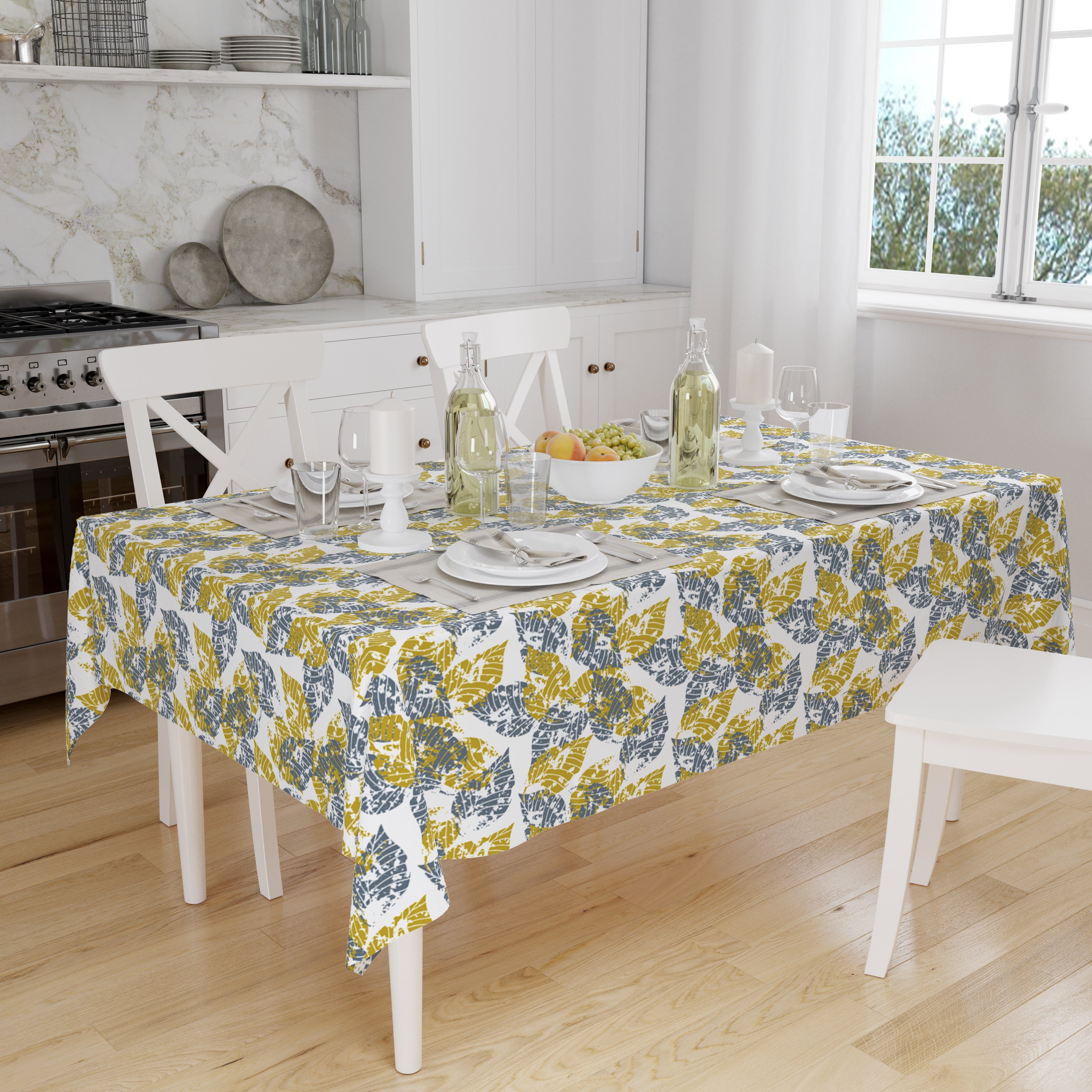 Polyester Dry Leaves Table Cloth (Pack of 1)