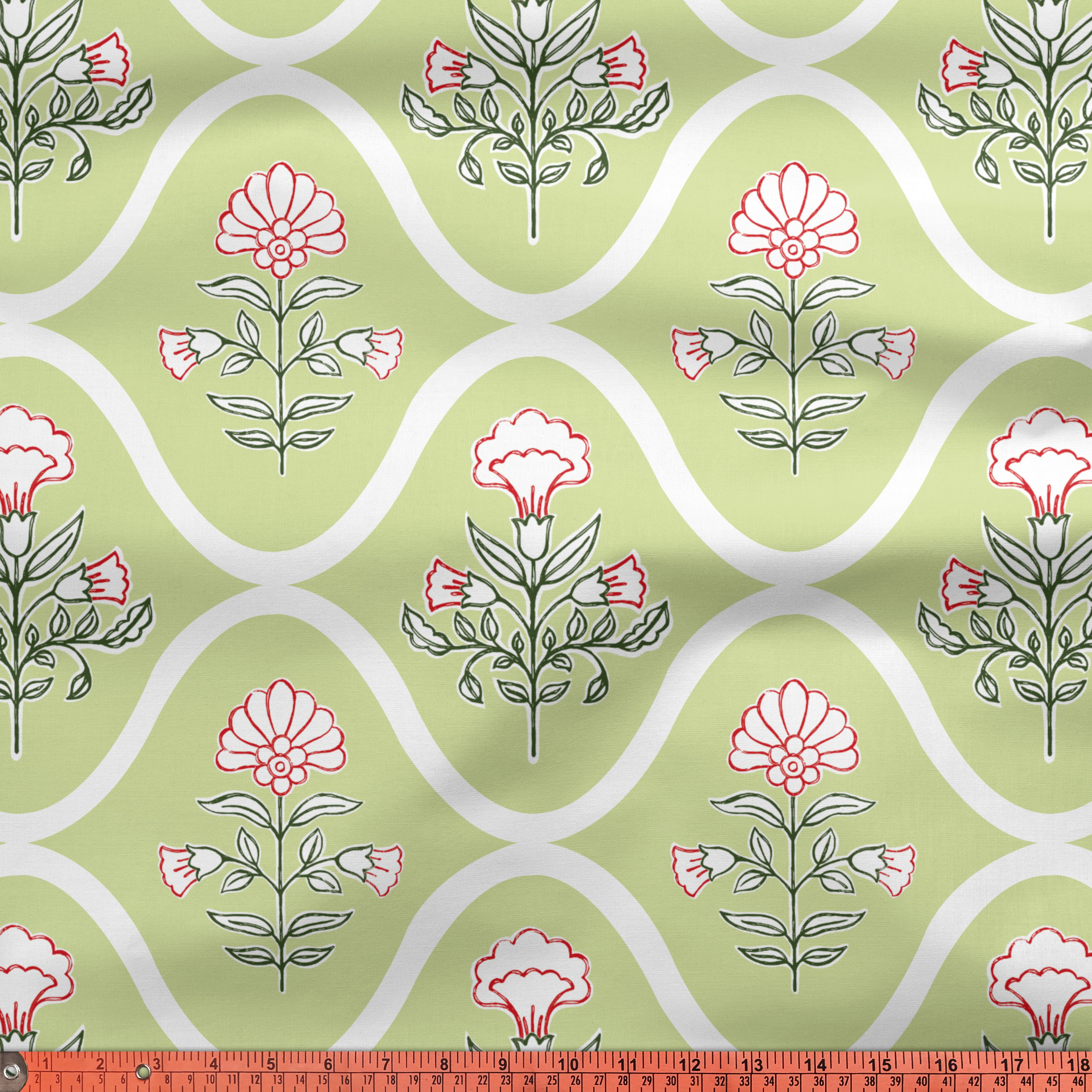 Printed Satin Fabric by Meter | Wide - 58 Inch Width (147 cm) | Soft Polyester Cloth for Curtains, Cushion Covers, Dresses, Kurtis, Crafts, Craft Sewing & Home Decor