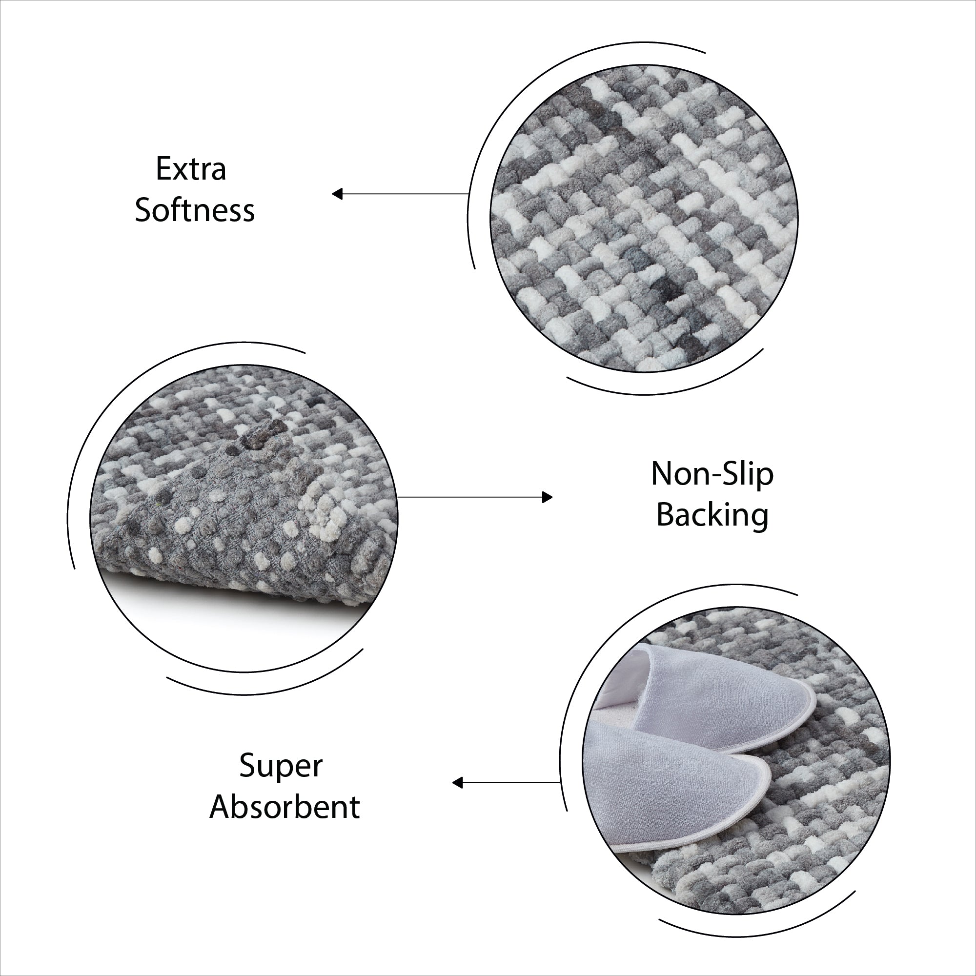 Cotton Grey Bathmat (Pack of 1)