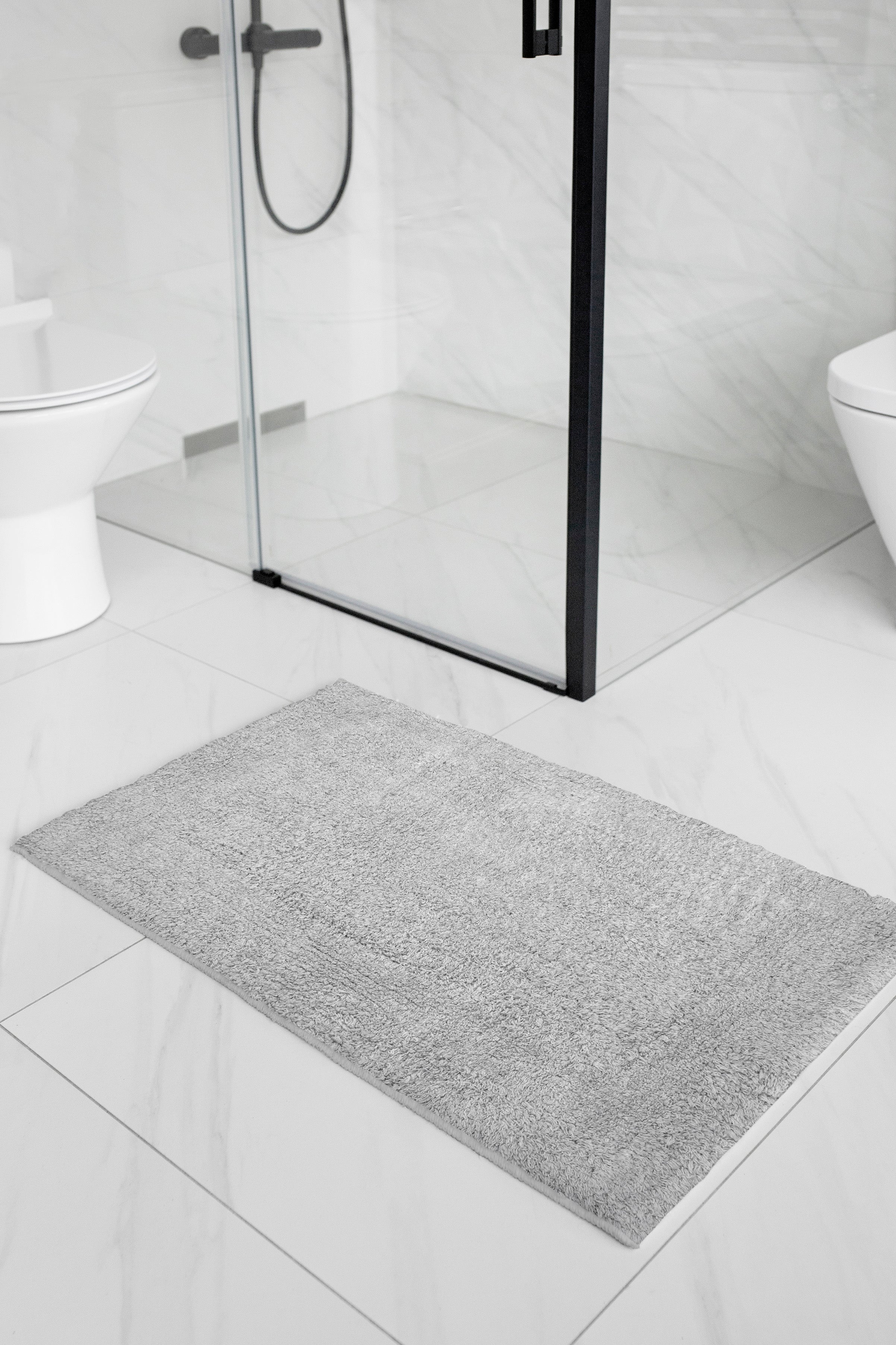 Cotton Grey Bathmat (Pack of 2)
