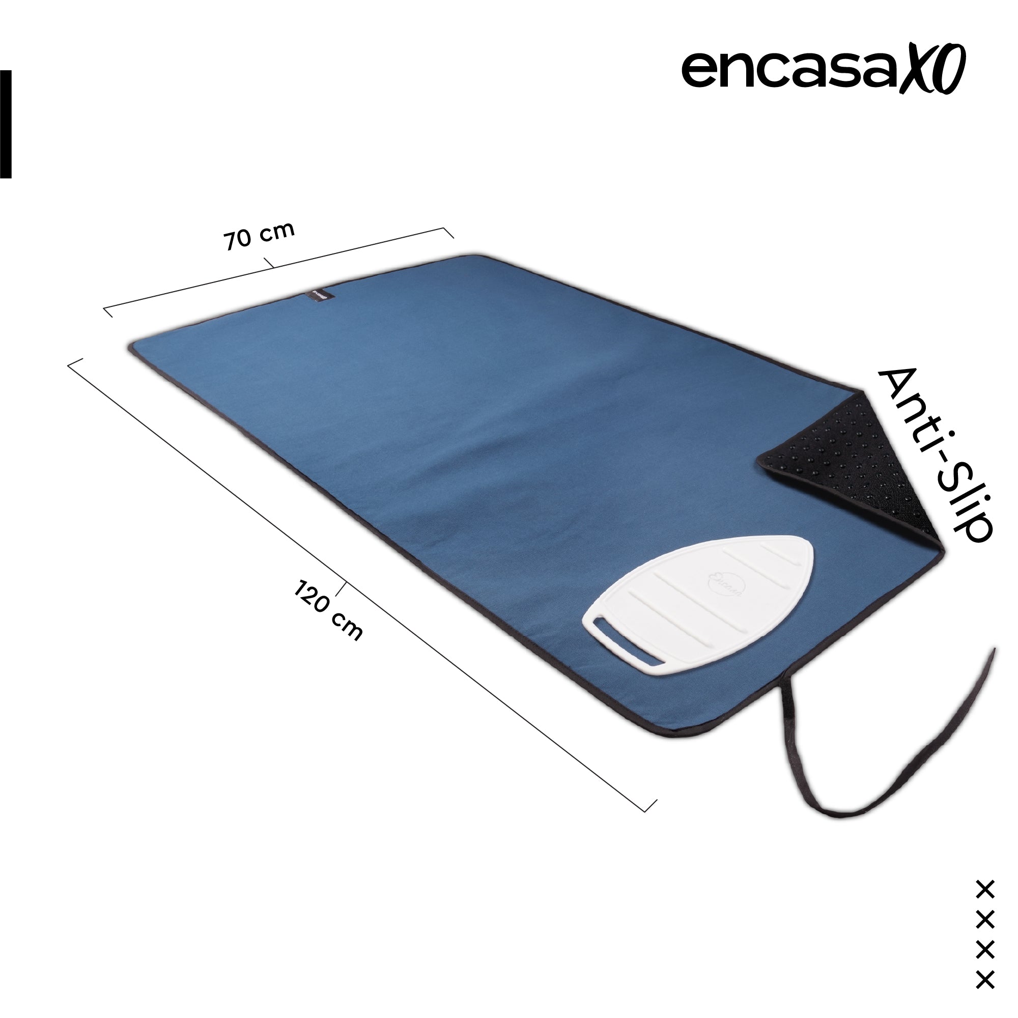 Cotton Cobalt Luxury Anti-Slip & Table Protector Ironing Mat (Pack of 1)