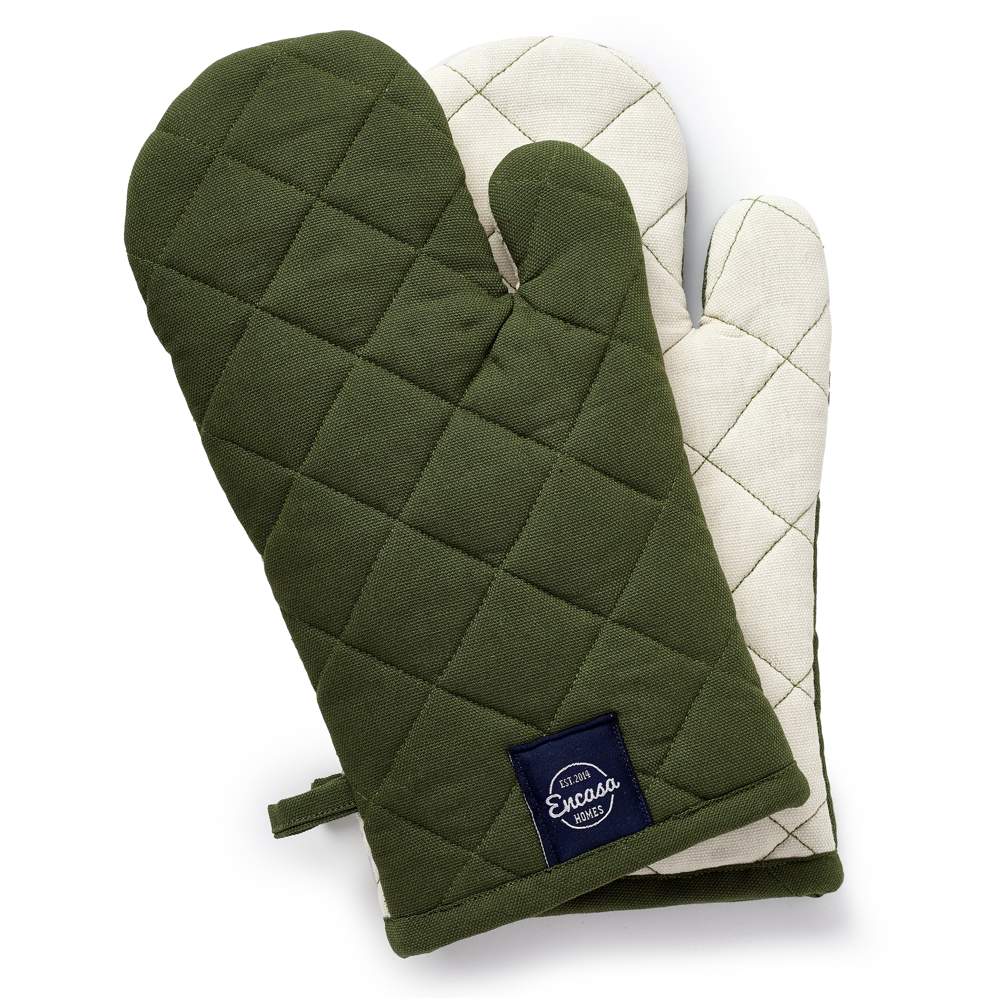 Cotton Leaf Green Oven Gloves (Pack of 2)
