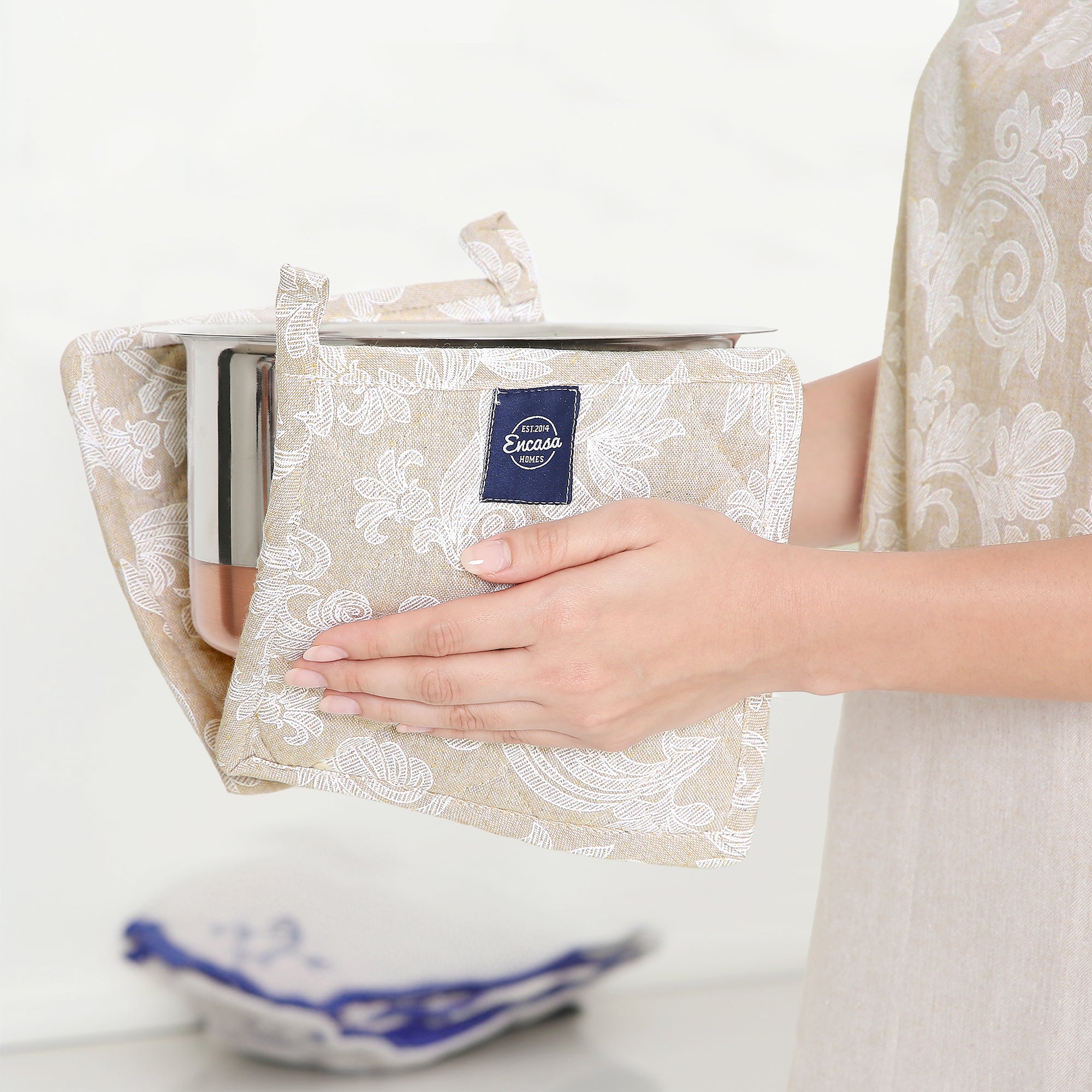Cotton Beige Potholder (Pack of 2)