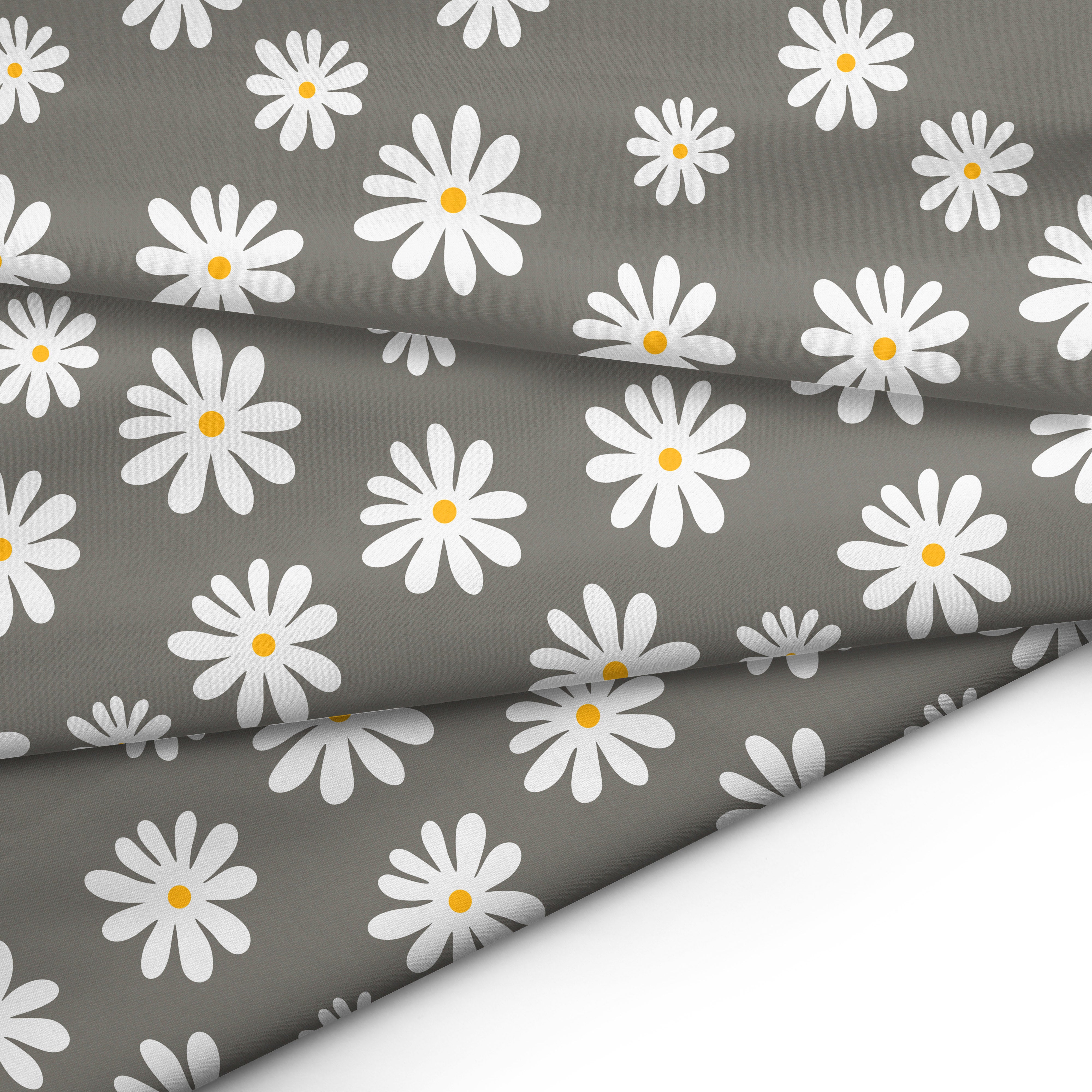 20s Sheeting Grey Daisy Fabric (1 Meter)