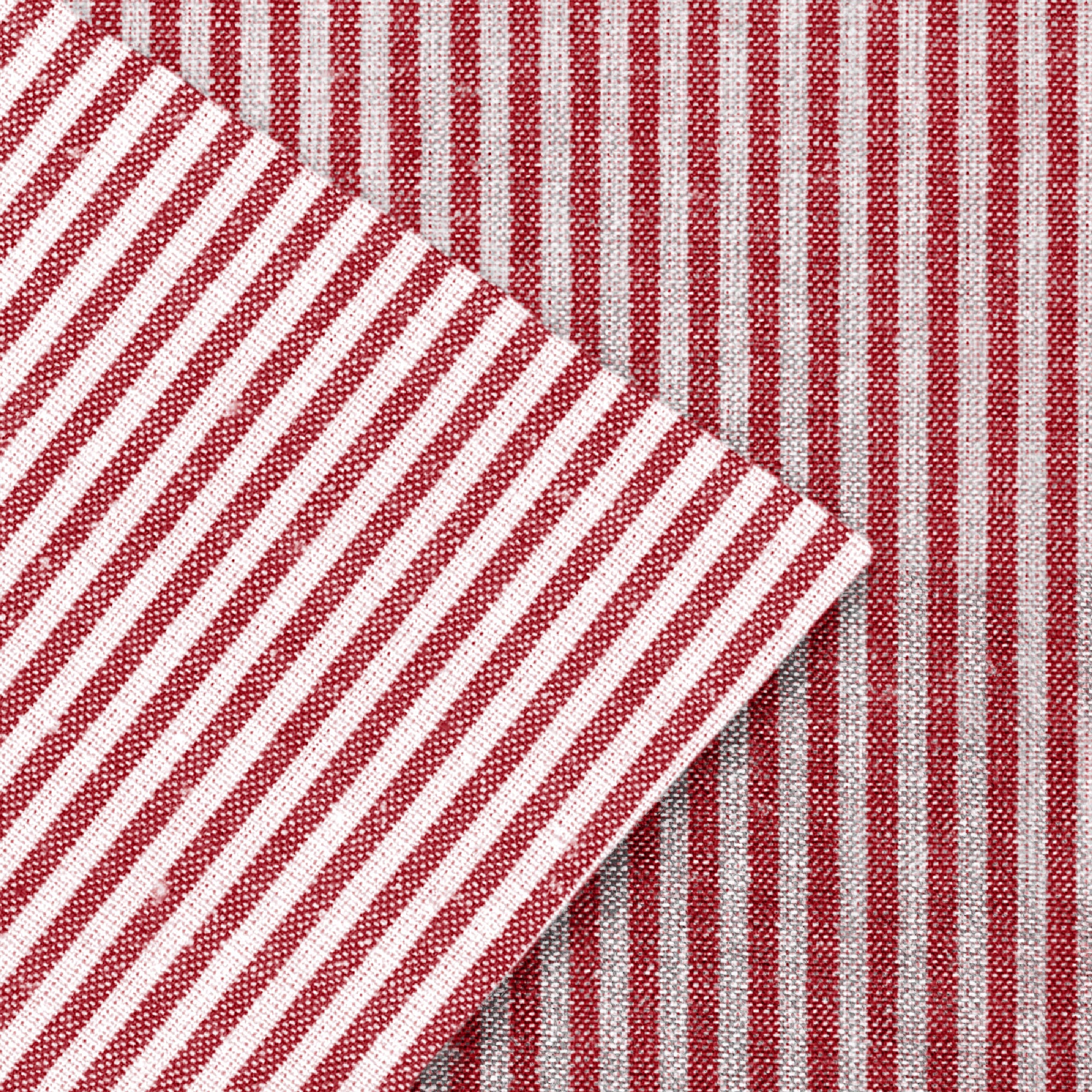 Cotton Ticking Red Cushion Cover (Pack of 2)