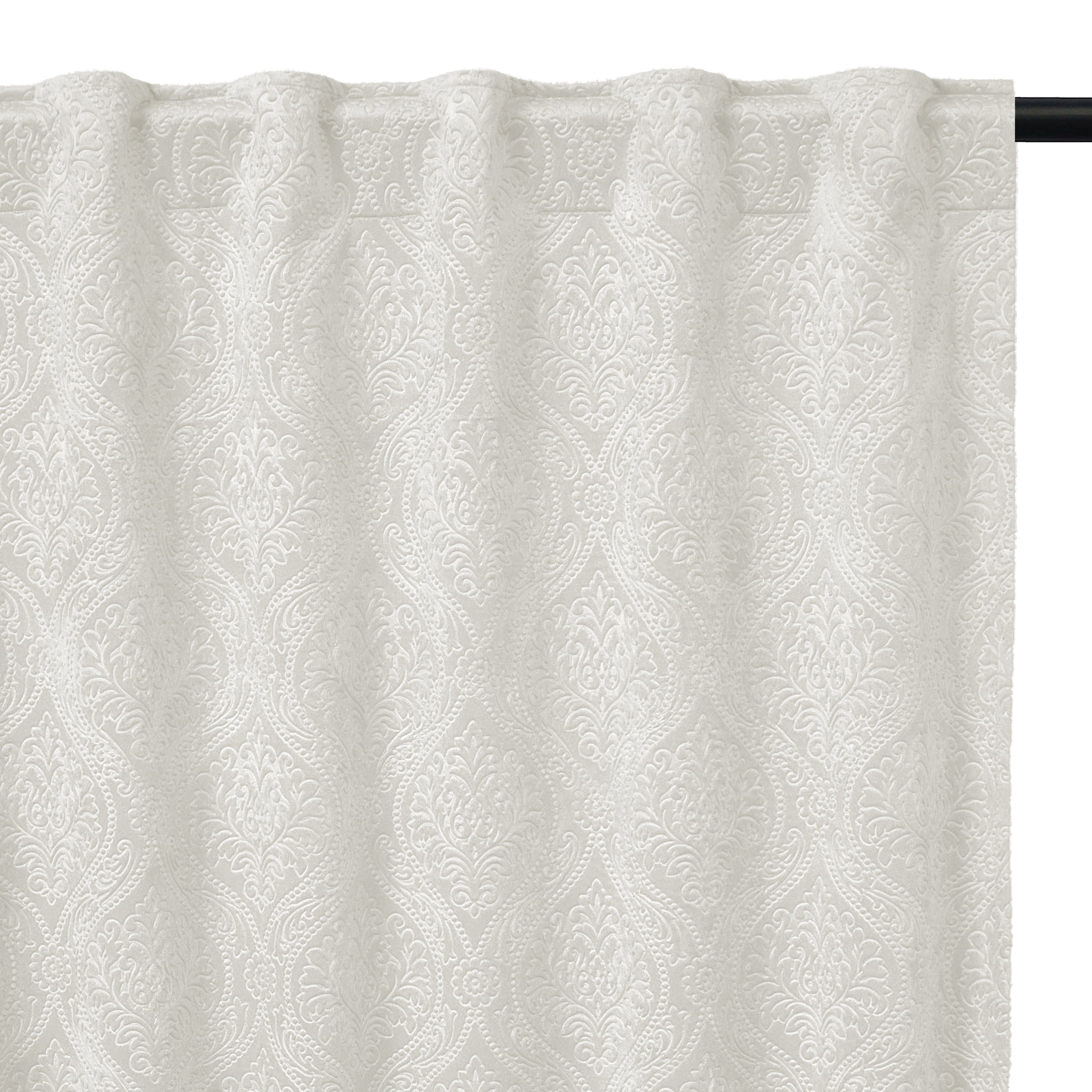 Embossed Velvet Cream Curtain