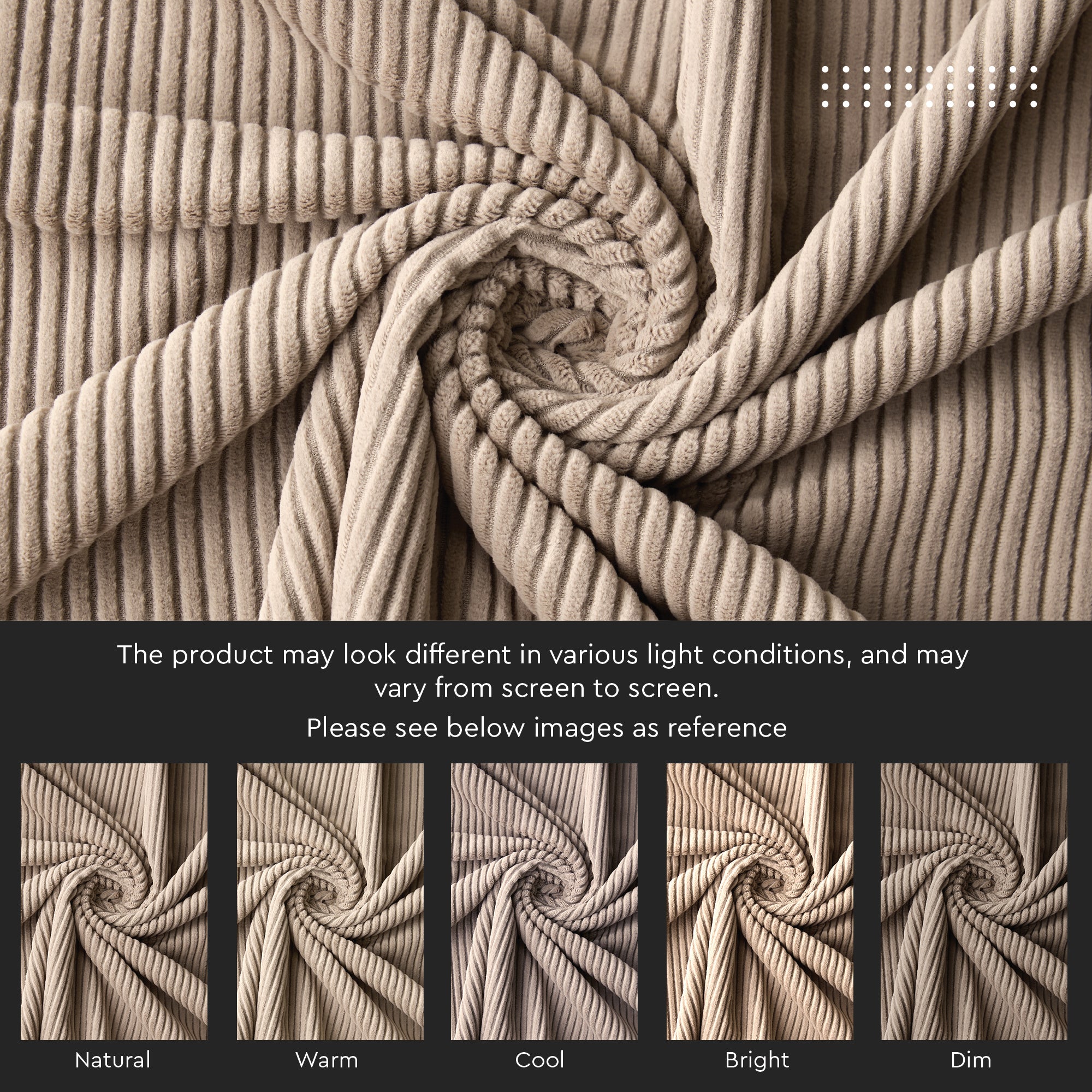 Corduroy Fabric by the Meter, 59" Wide Premium 238 GSM Polyester Upholstery & Sewing Material, Soft Ribbed Fabric for Sofa/Cushion Covers, Trousers, Curtains & DIY Crafts