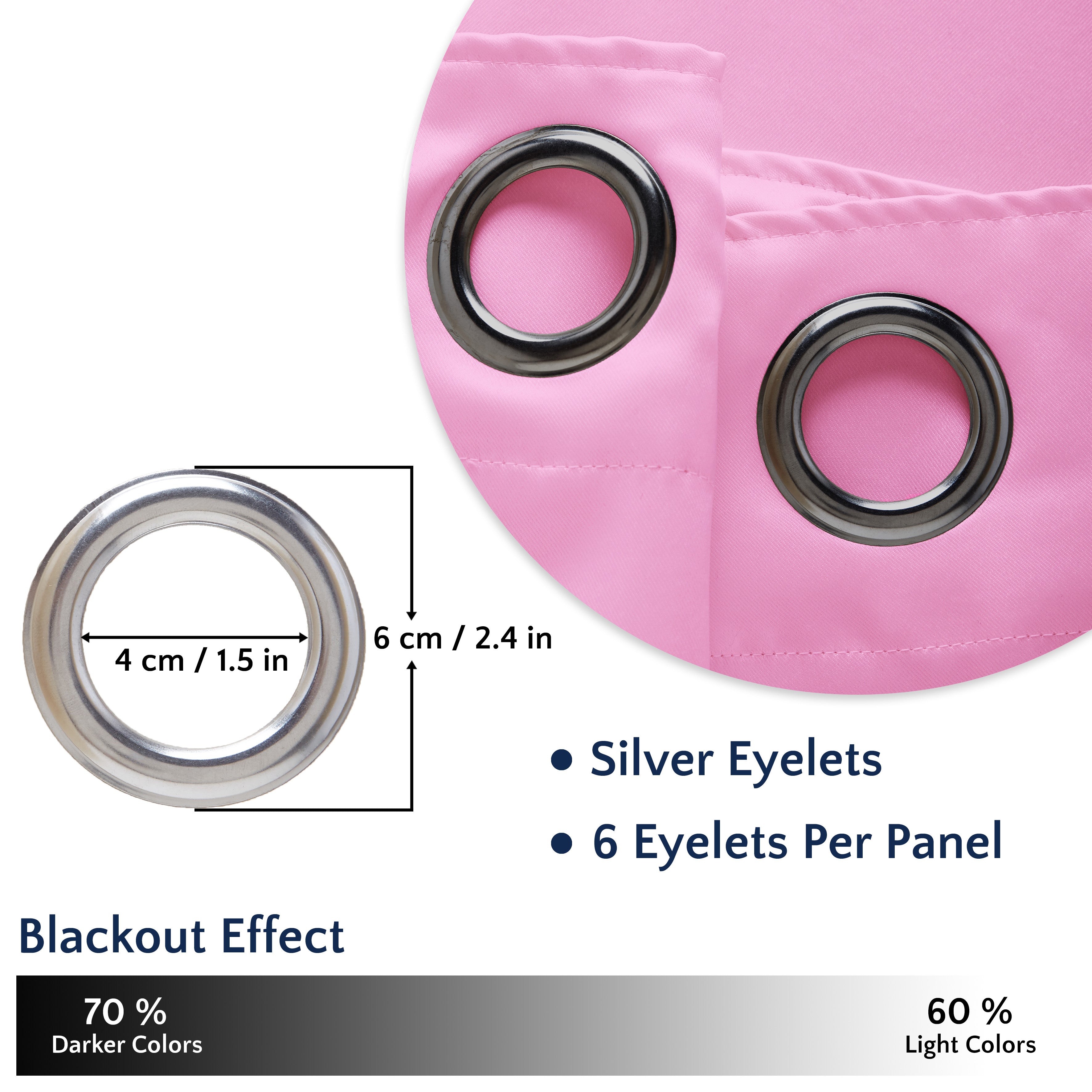 Blackout Light Pink Curtain (Pack of 2)