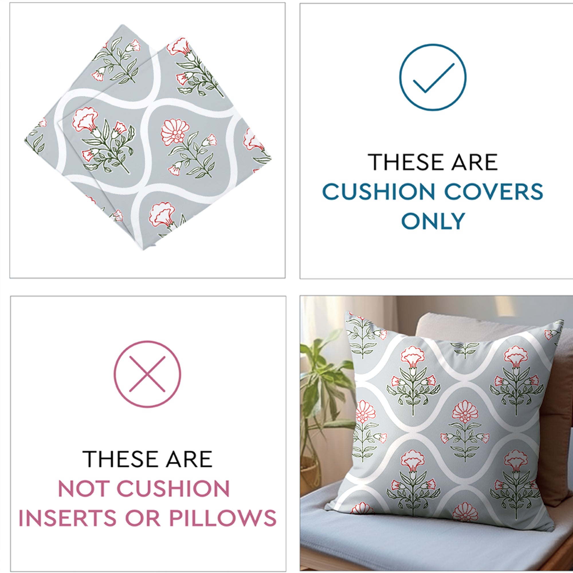 Micro Light Grey Cushion Cover