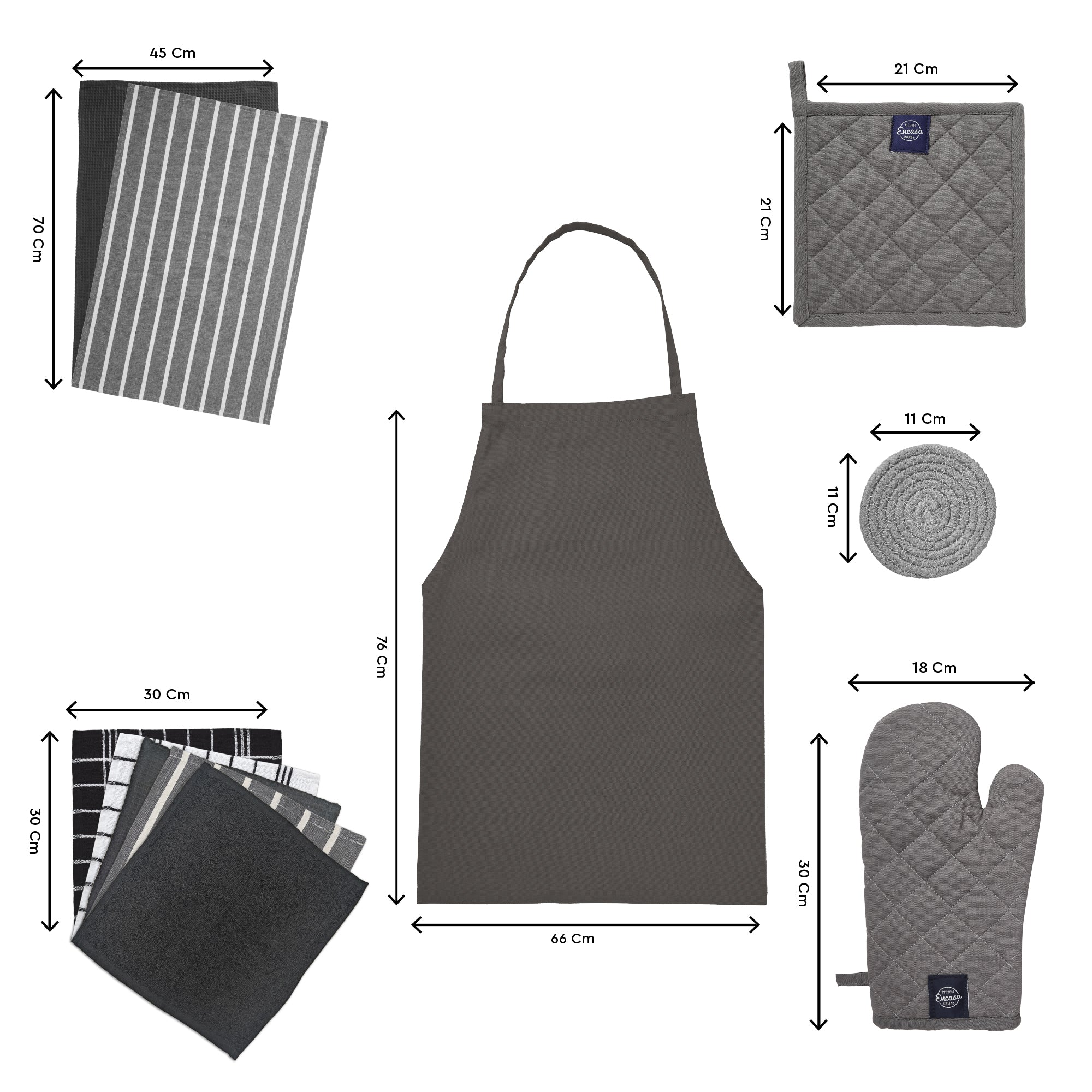 Cotton Grey Combo Kitchen Set (Pack of 21)