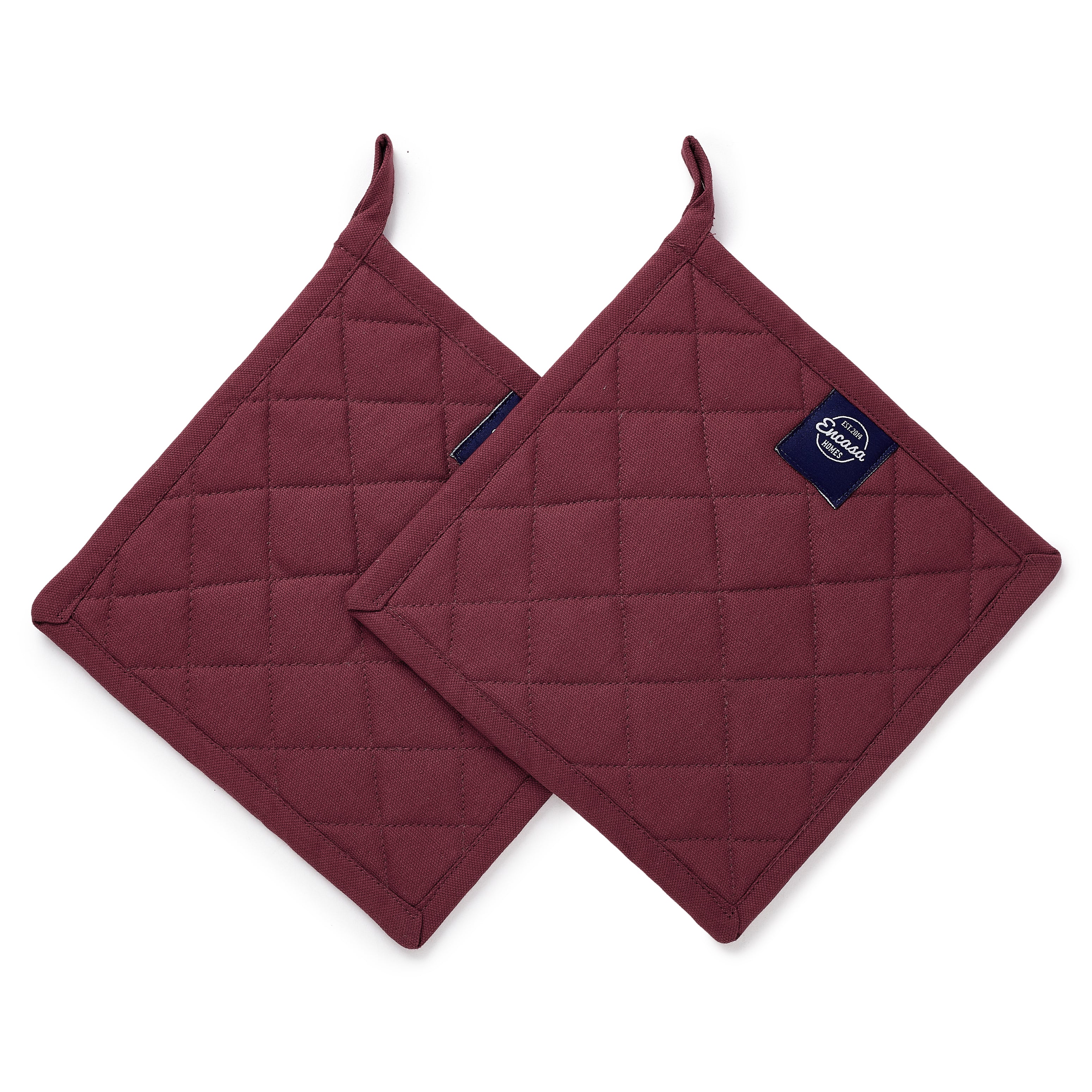 Yarn Dyed Cotton Maroon Potholder (Pack of 4)
