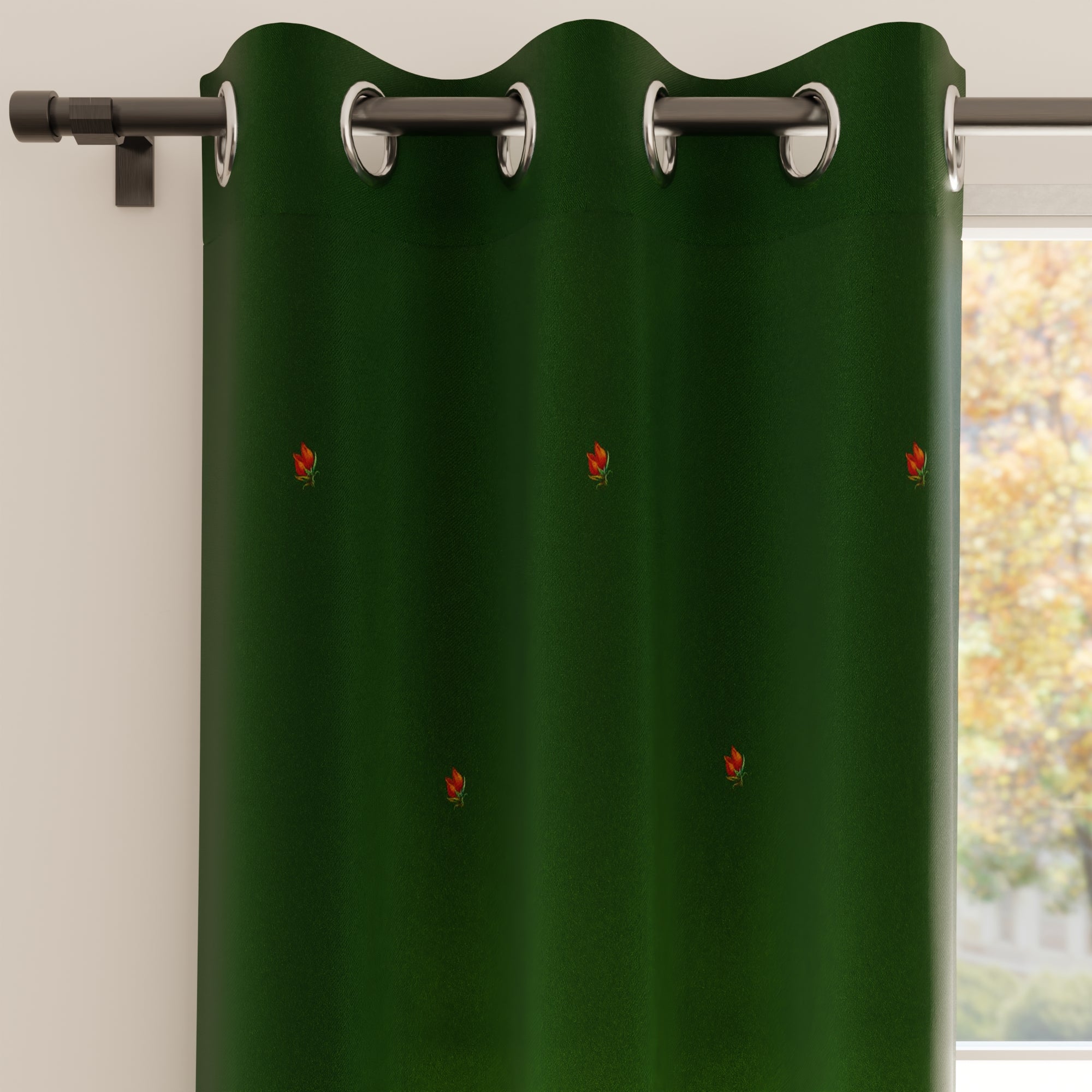 Blackout J2 Green Curtain (Pack of 1)