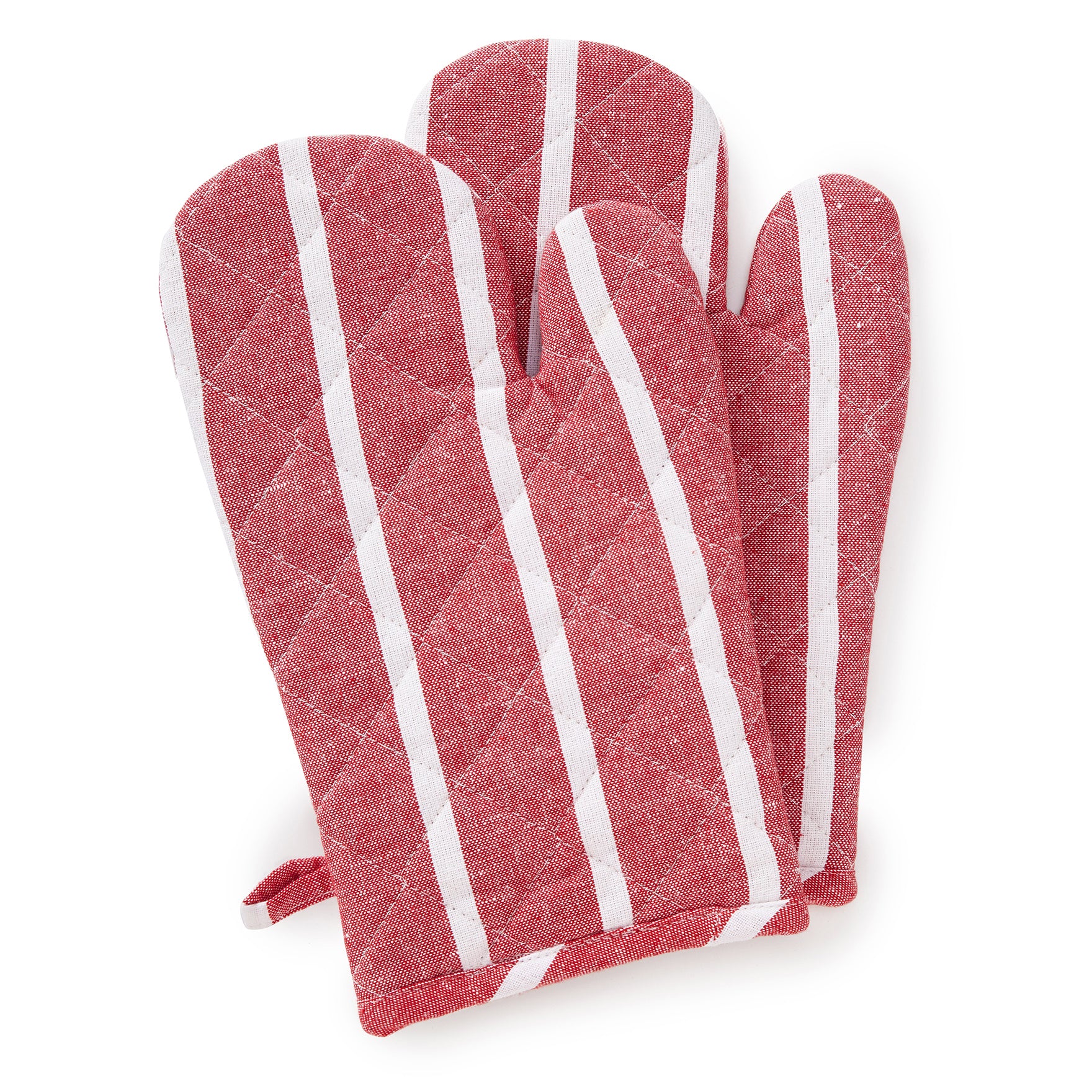 Cotton Roma Red Stripes Oven Gloves (Pack of 2)