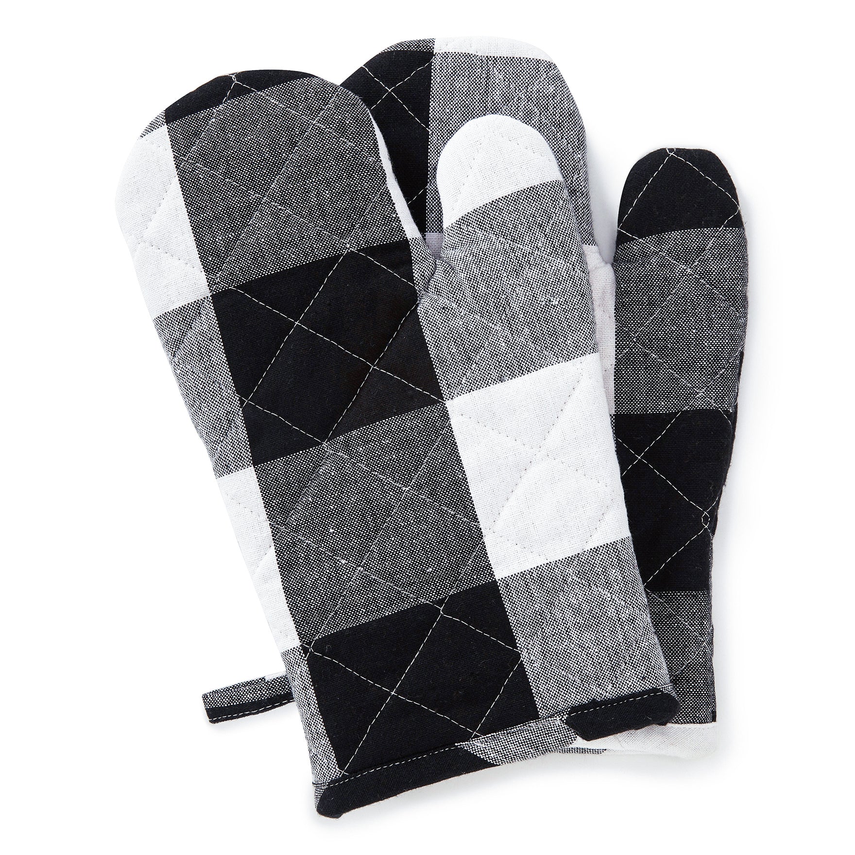 Cotton Buffalo Black Checks Oven Gloves (Pack of 2)