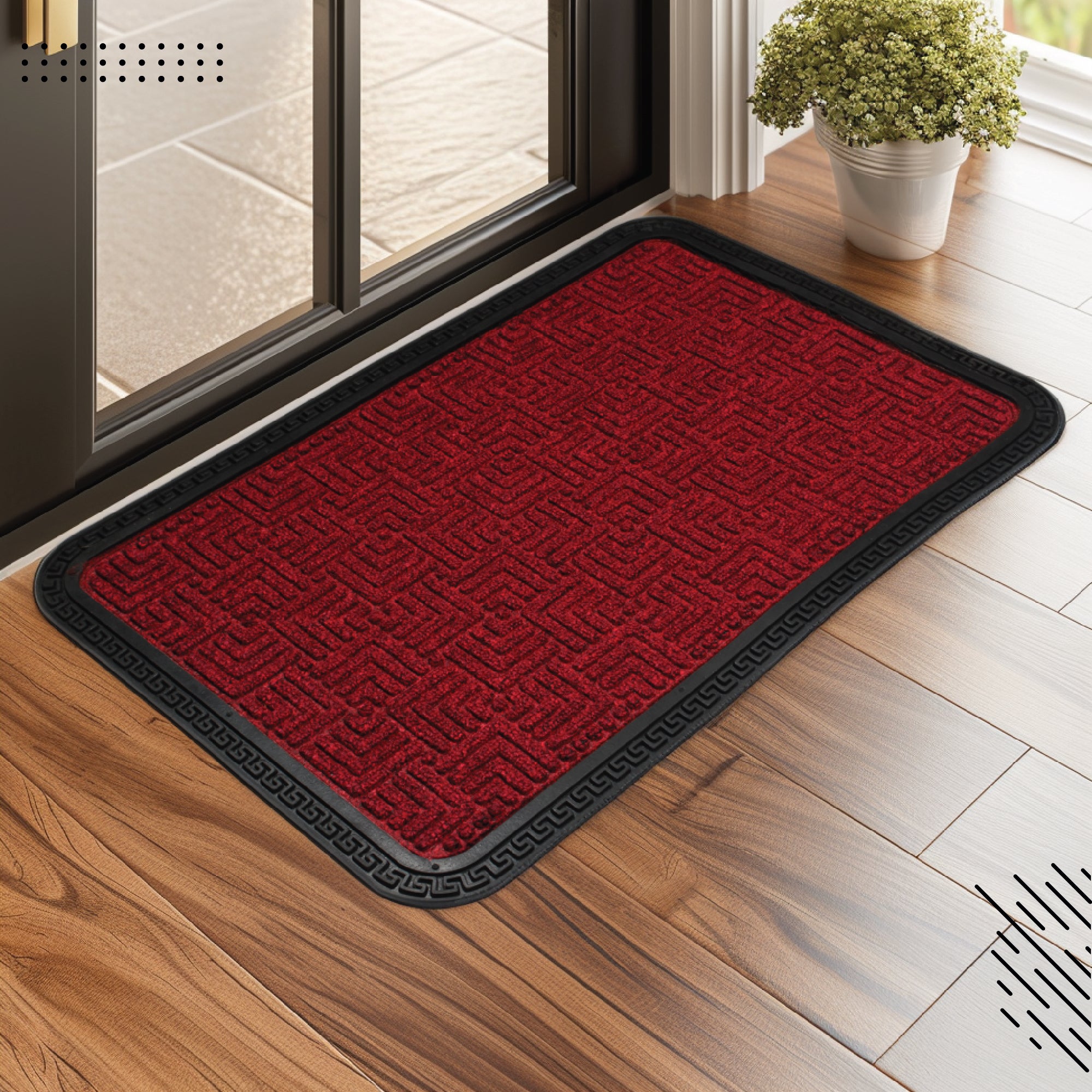 Polypropylene Main Door Entrance Mats Welcome Mat with Rubber Border | Anti Slip Rubber Backing | Ideal for Home, Outdoor, Balcony, Office | Pack of 1