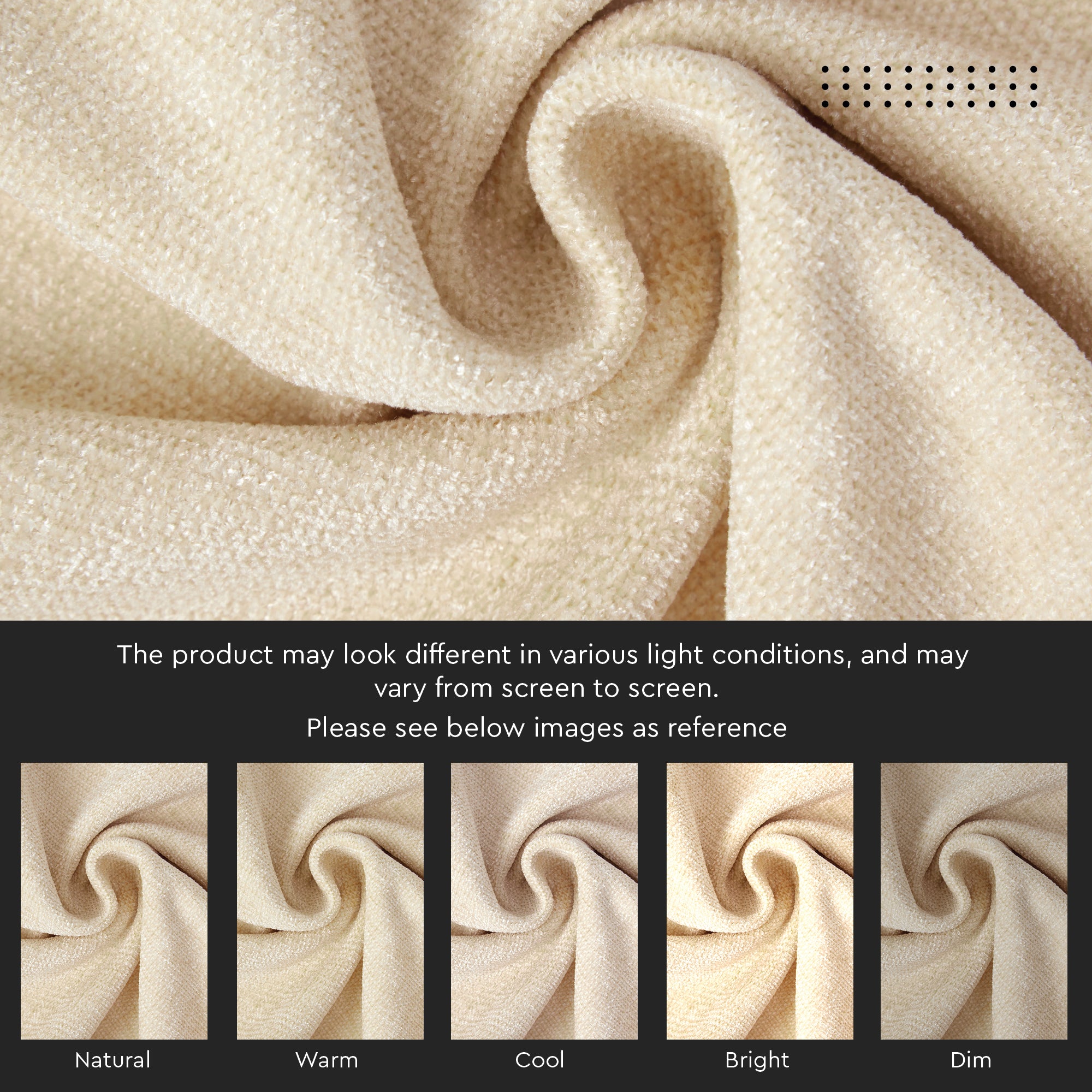 Chenille Solid Natural Cushion Cover (Pack of 1)