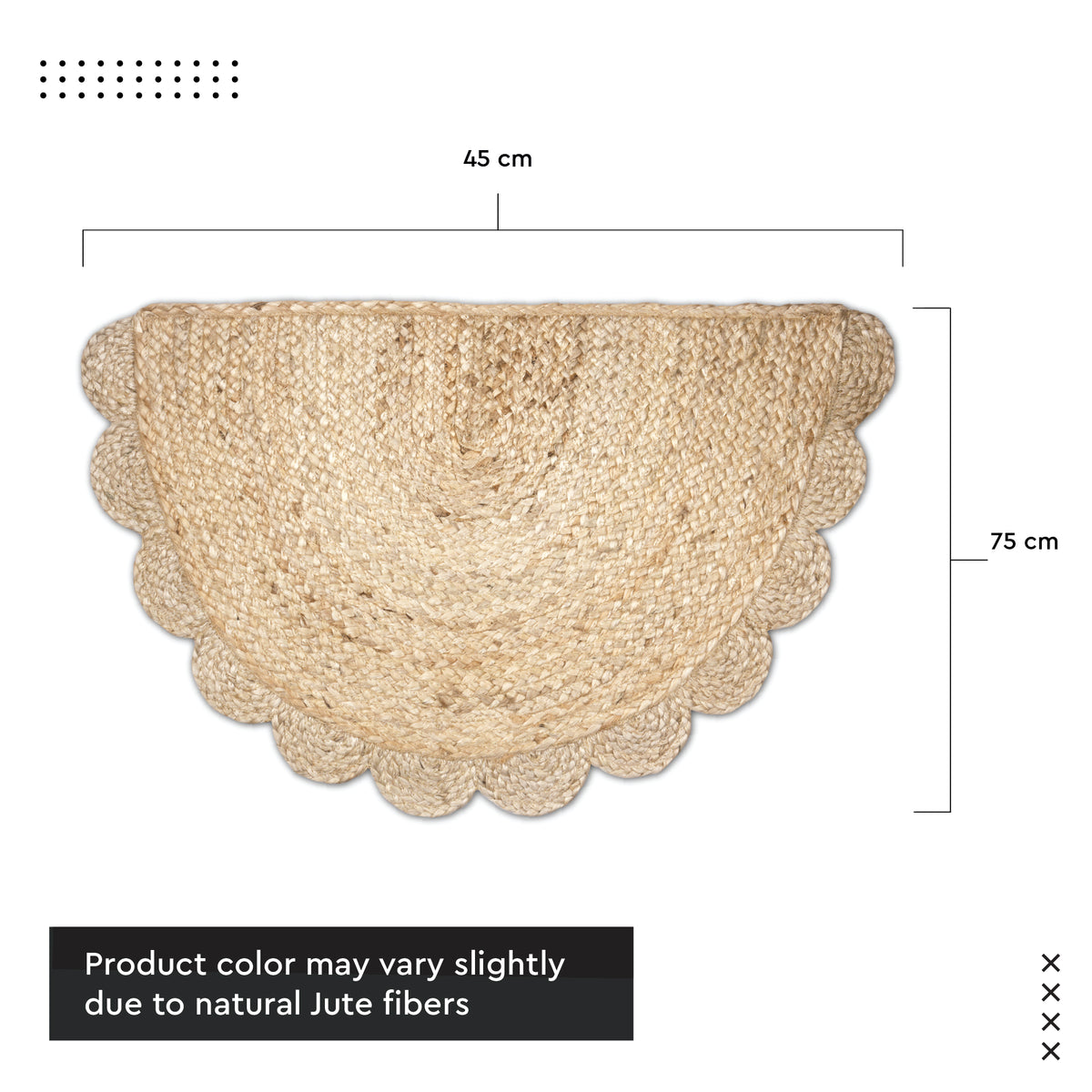 Jute Half Round Natural Door Mat (Pack of 1)