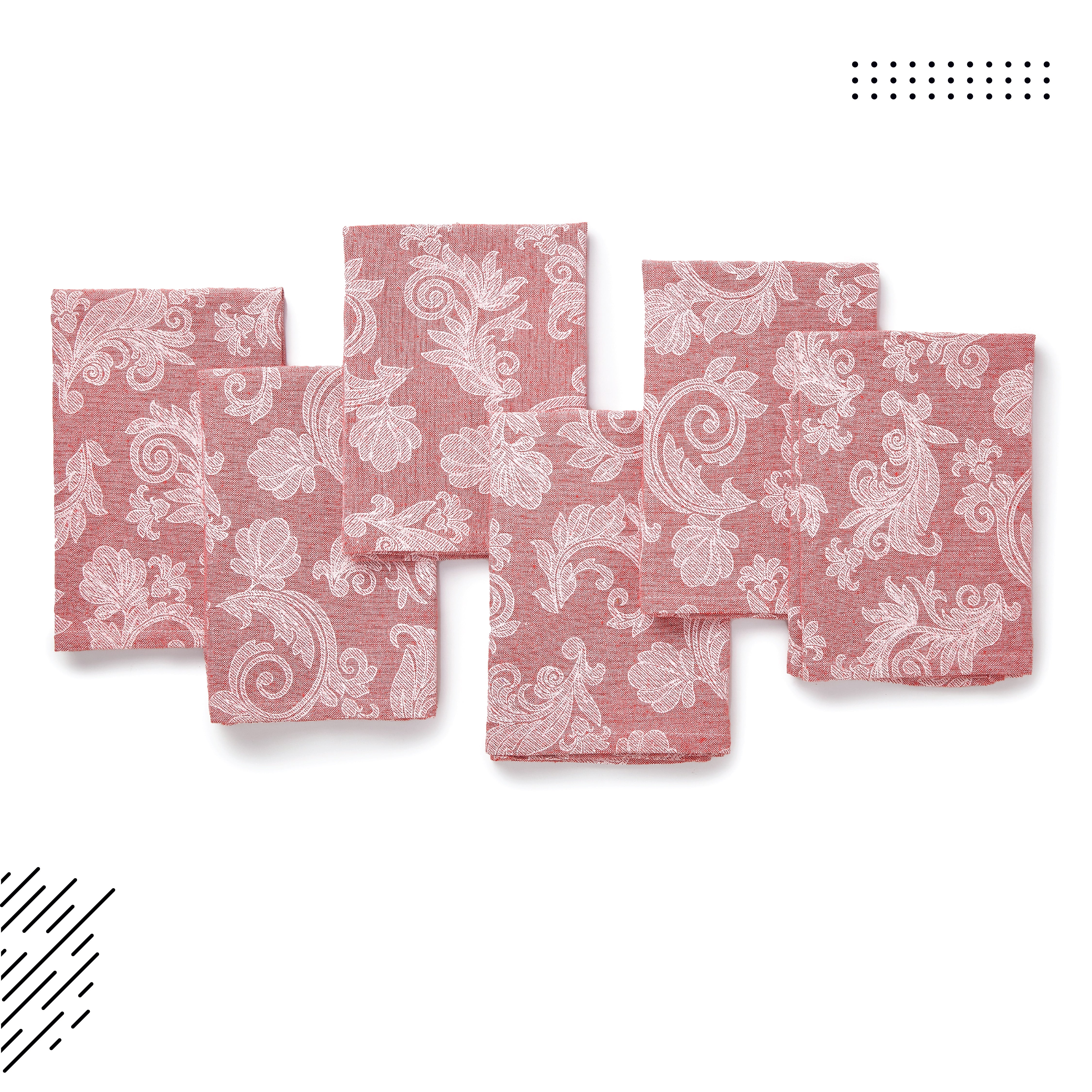 Cotton Red Table Napkins (Pack of 12)