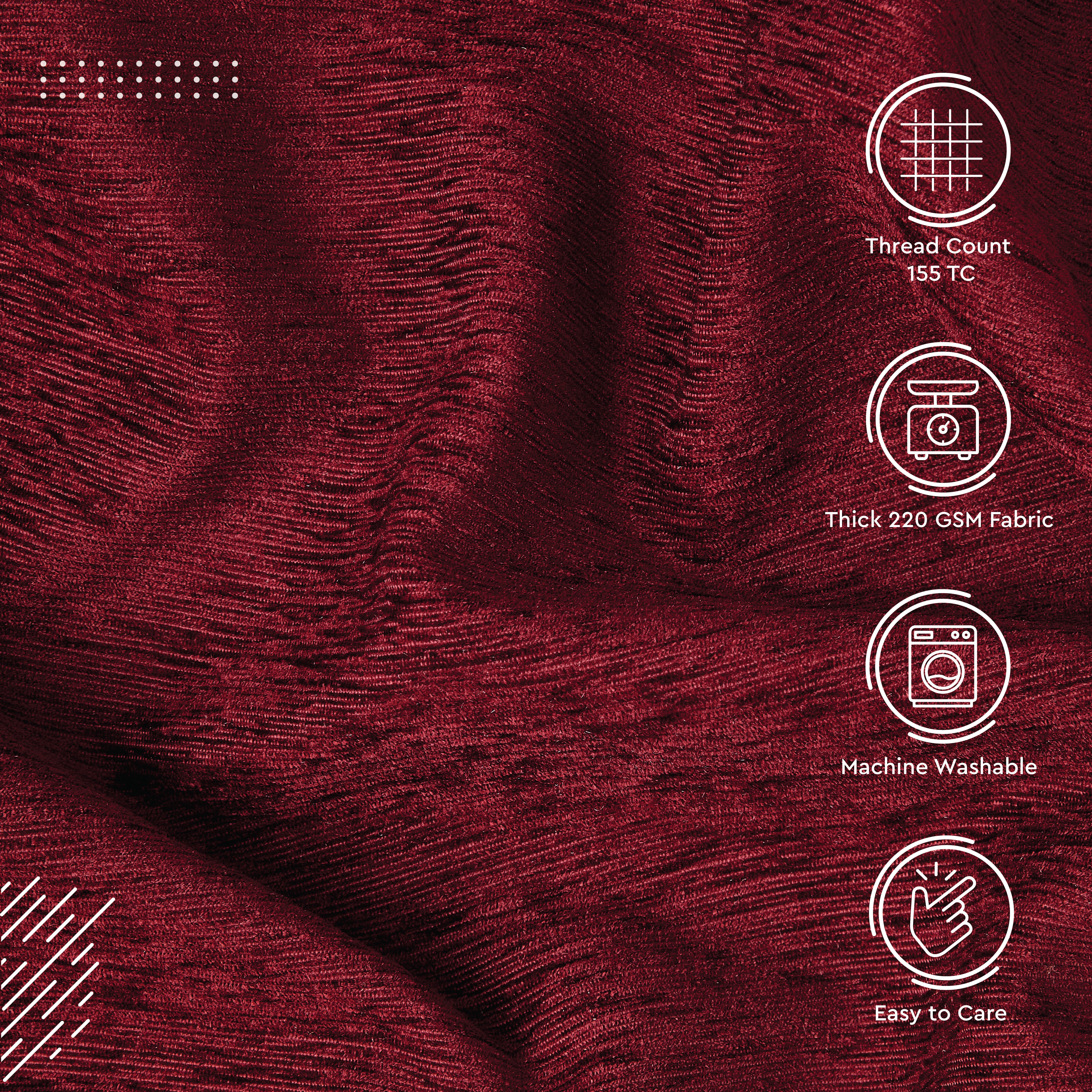 Fine Chenille Fabric by Meters | 54 Inches Wide | 220 GSM And 155 TC | Ideal For Curtain, Cushion, Upholstery, Bags