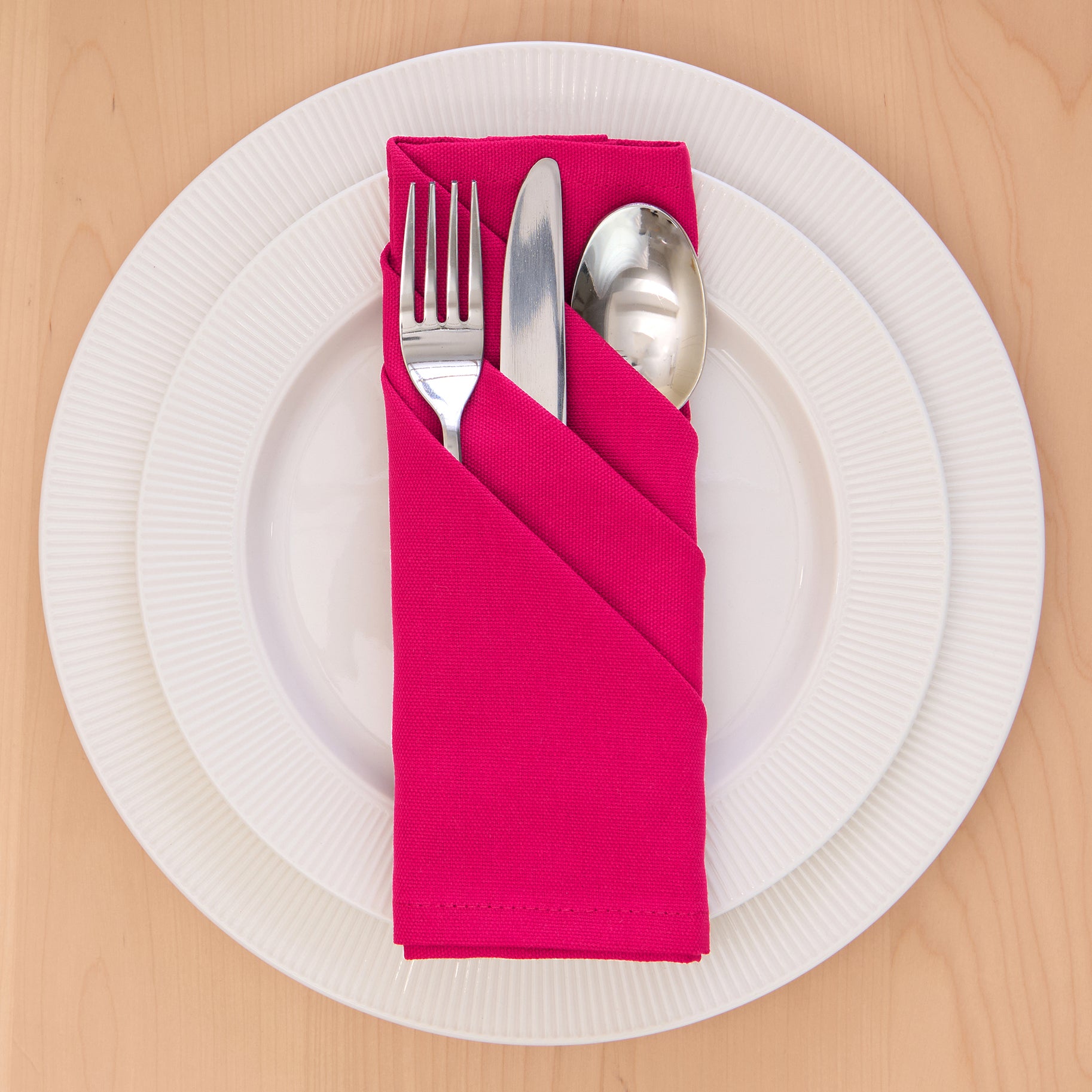 Cotton Hot Pink Table Napkins (Pack of 4)