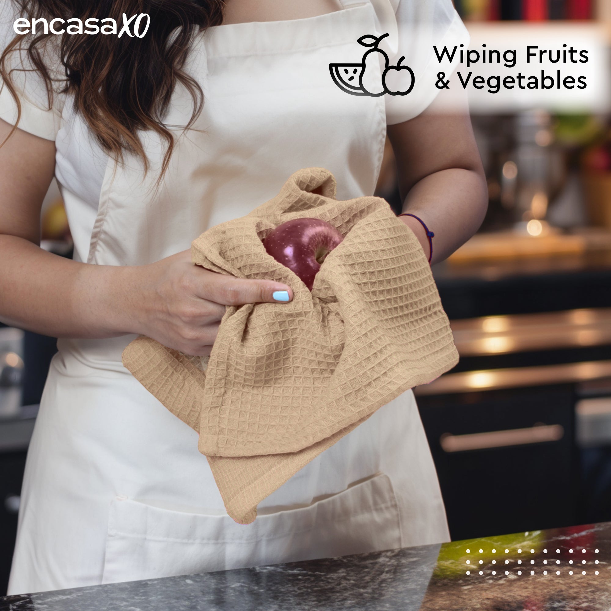 Cotton Beige Kitchen Towel (Pack of 4)
