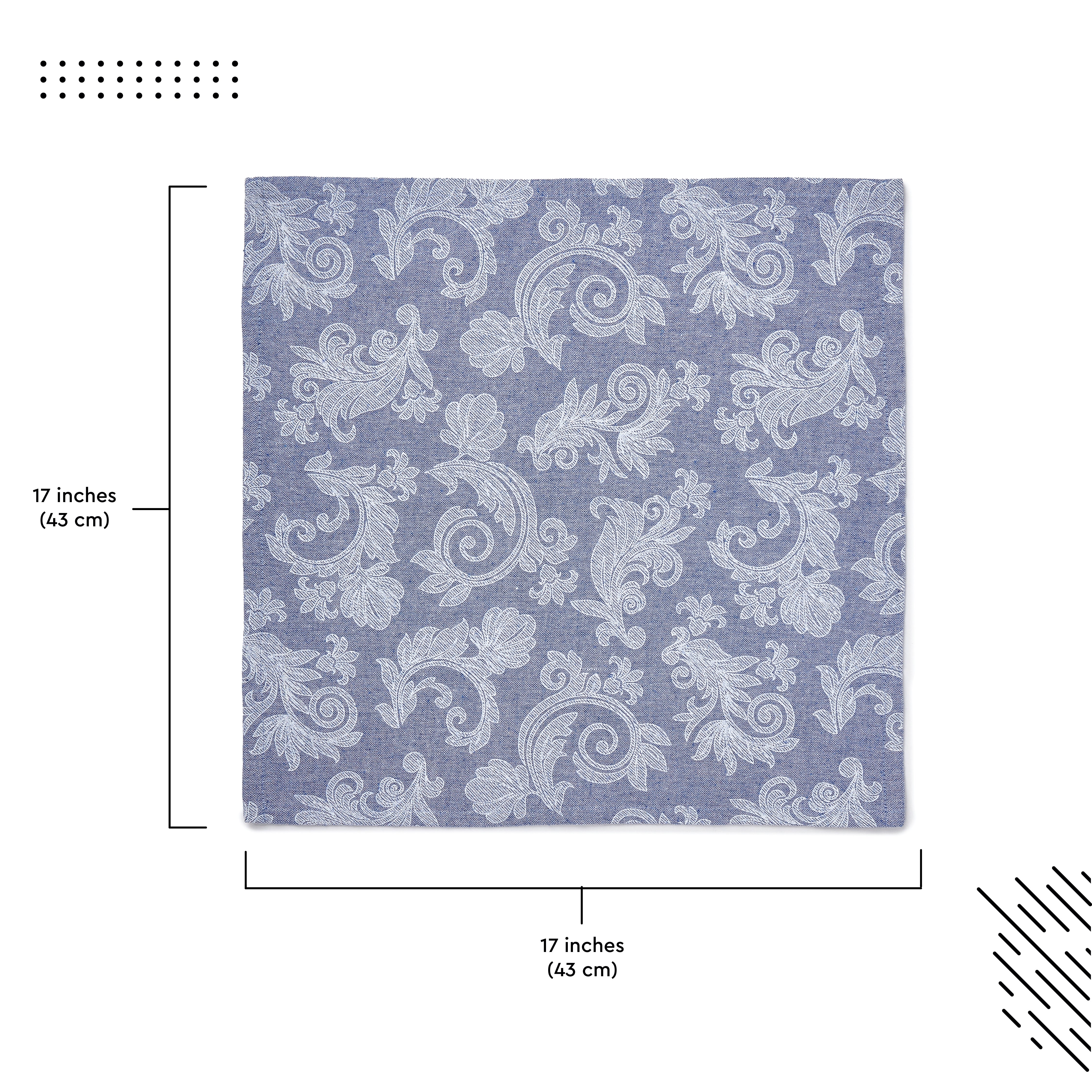 Cotton Blue Table Napkins (Pack of 12)