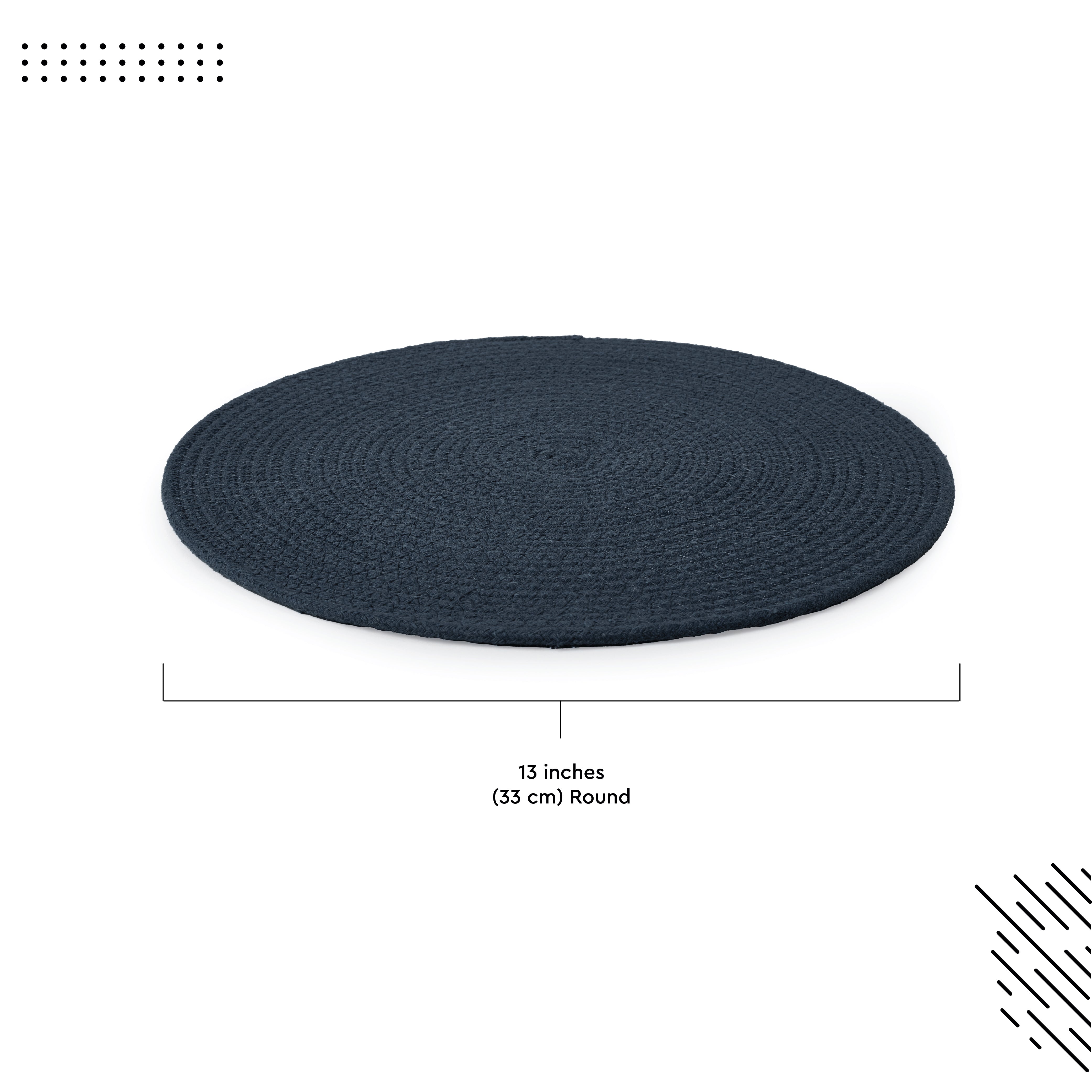 Cotton Dark Blue Placemat (Pack of 6)