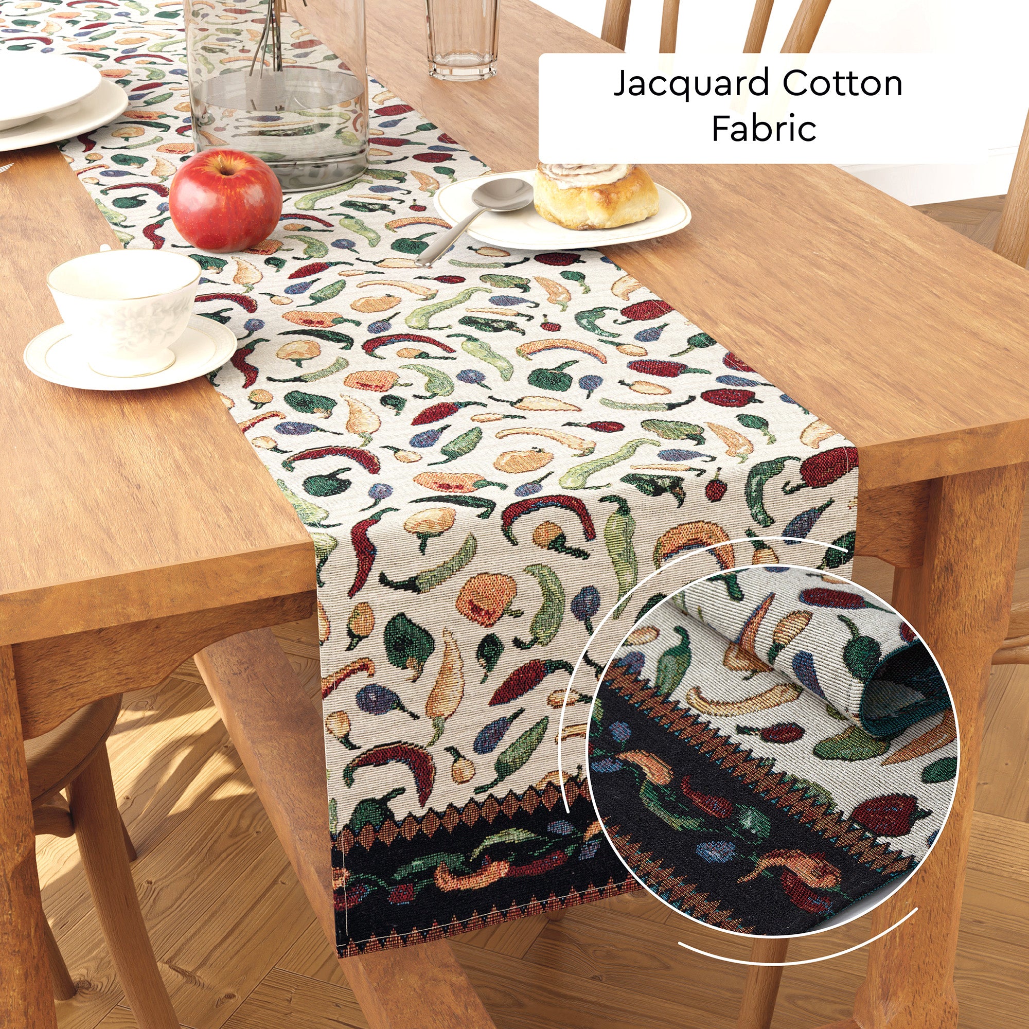 Cotton Chilies Table Runner (Pack of 1)