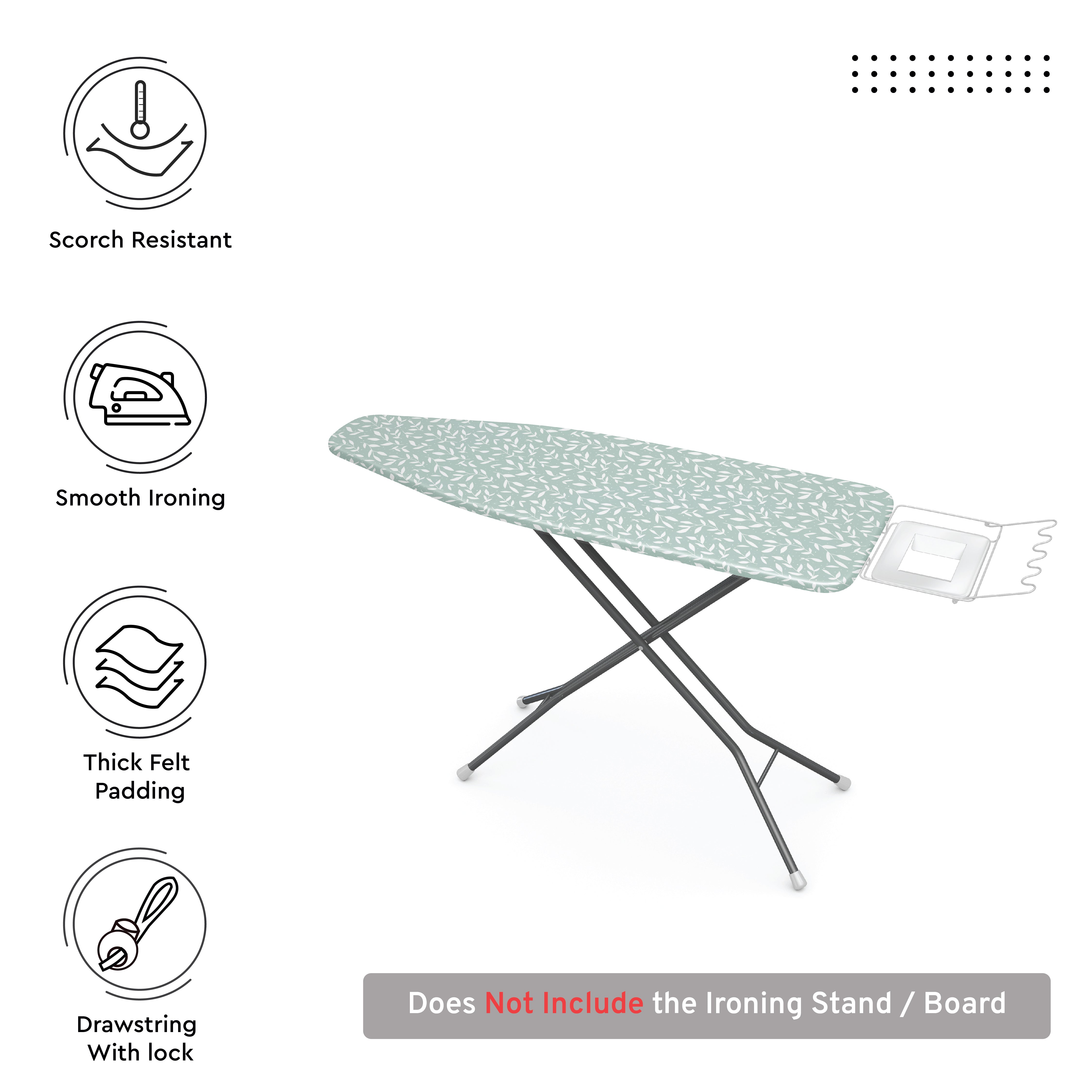 Green Leaflet Ironing Board Cover