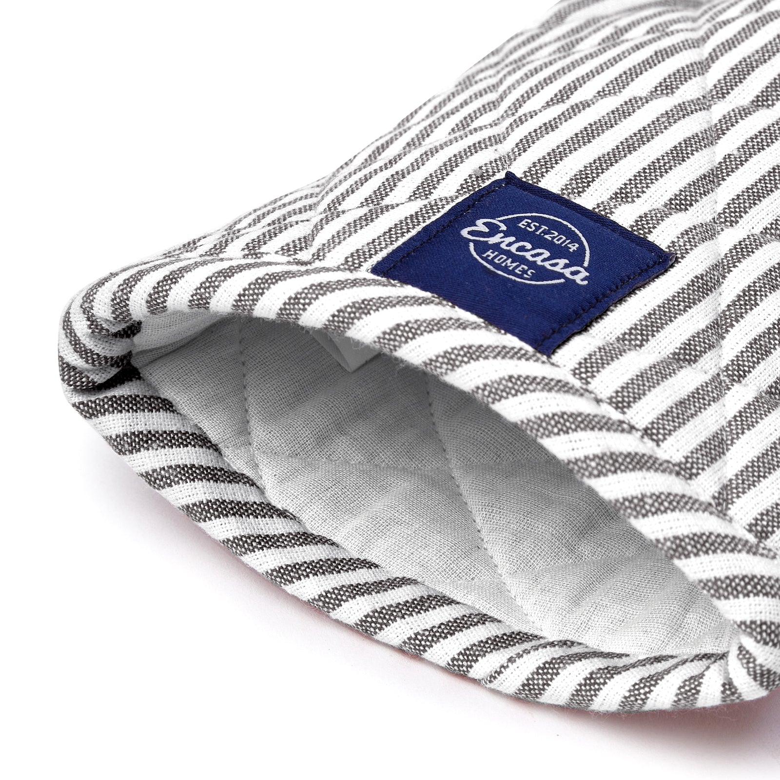 Cotton Canvas Ticking Black Oven Gloves (Pack of 2)